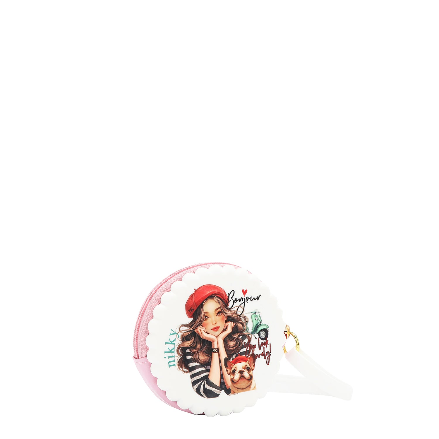 CASSA ROTONDA IN SILICONE CON BRACCIALE (<tc>EIFFEL DREAMS</tc> BIANCO)