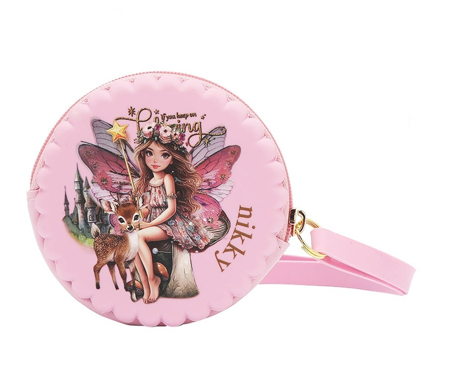 CASSA ROTONDA IN SILICONE CON BRACCIALE (<tc>FAIRY TALE</tc> ROSA)
