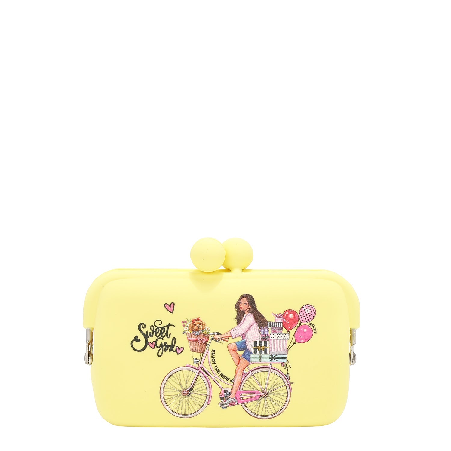 MONEDERO CON CIERRE DE SILICONA (SWEET GIRL - AMARILLO)