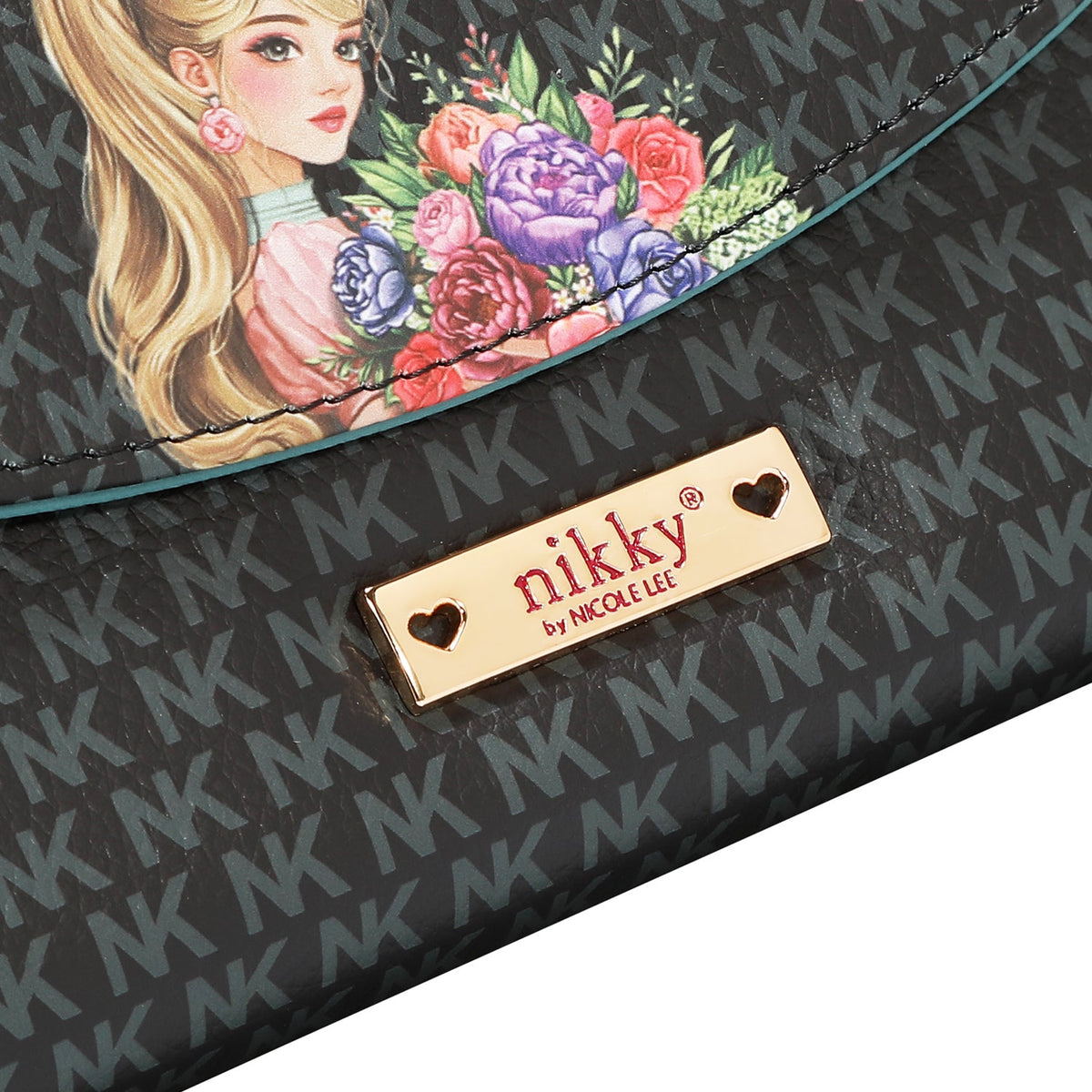 PORTAFOGLIO CON CERNIERA E PATTA (GLAMOROUS WALK - NERO)