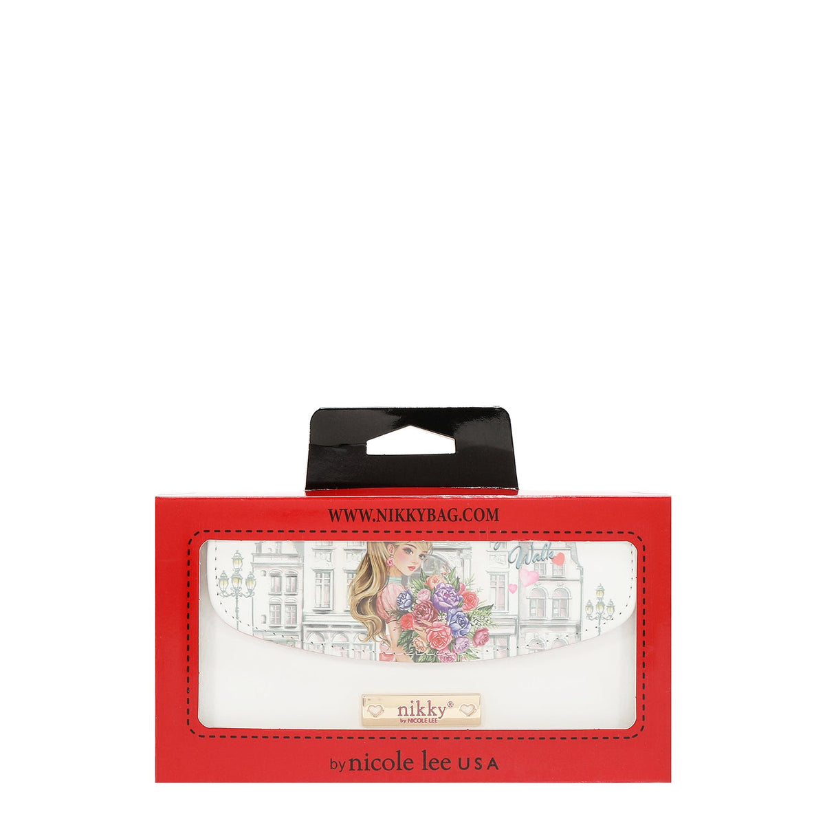 PORTAFOGLIO CON CERNIERA E PATTA (GLAMOROUS WALK-WHITE)