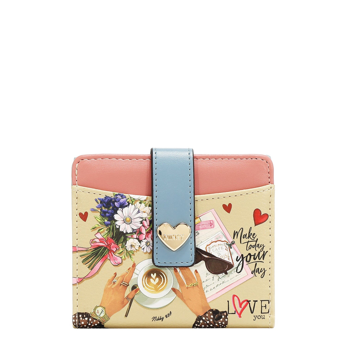 CARTERA COMPACTA CON BOTON DE CORAZON (TU RECUERDO)