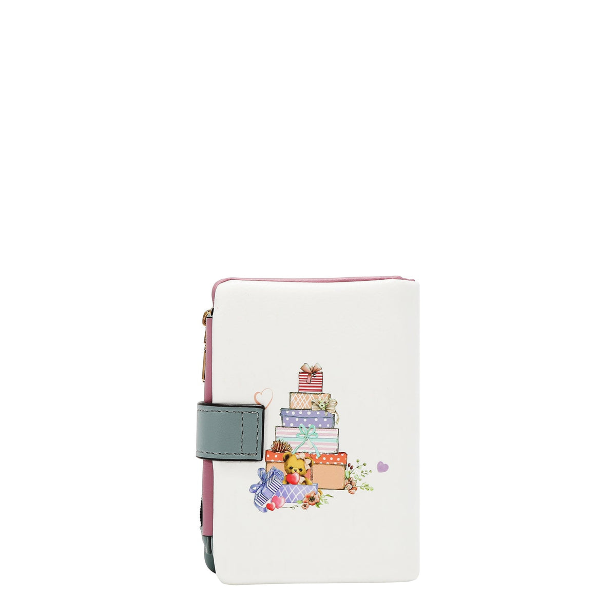 PORTAFOGLIO TRIPLA ZIP (GLAMOROUS WALK-WHITE)