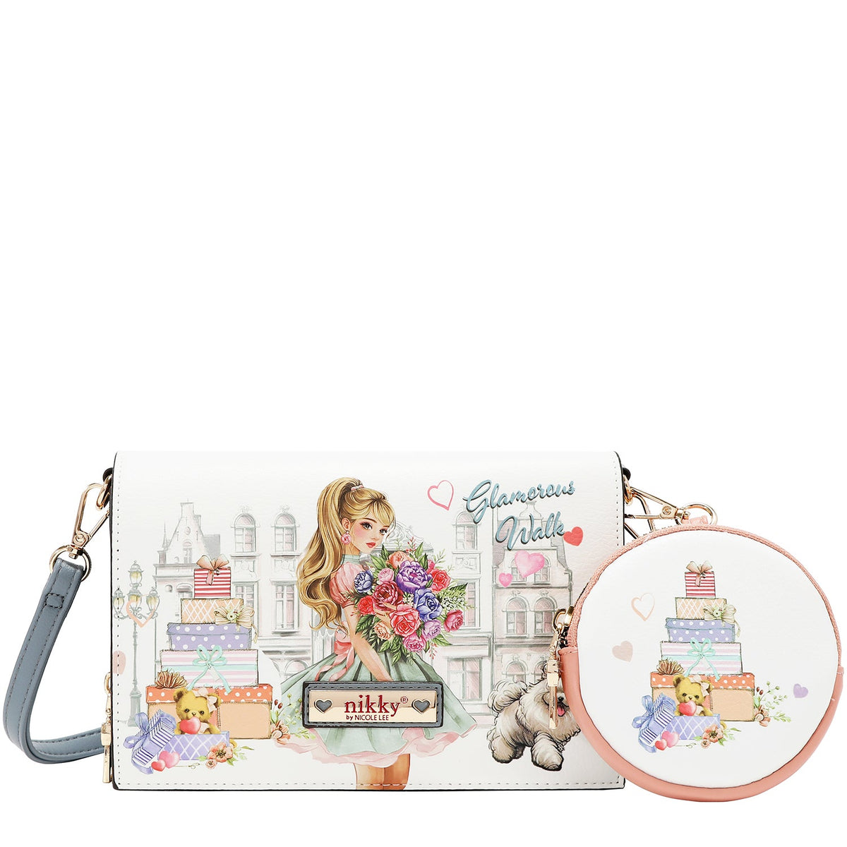 BANDOLERA DE 2 PIEZAS (GLAMOROUS WALK-WHITE)