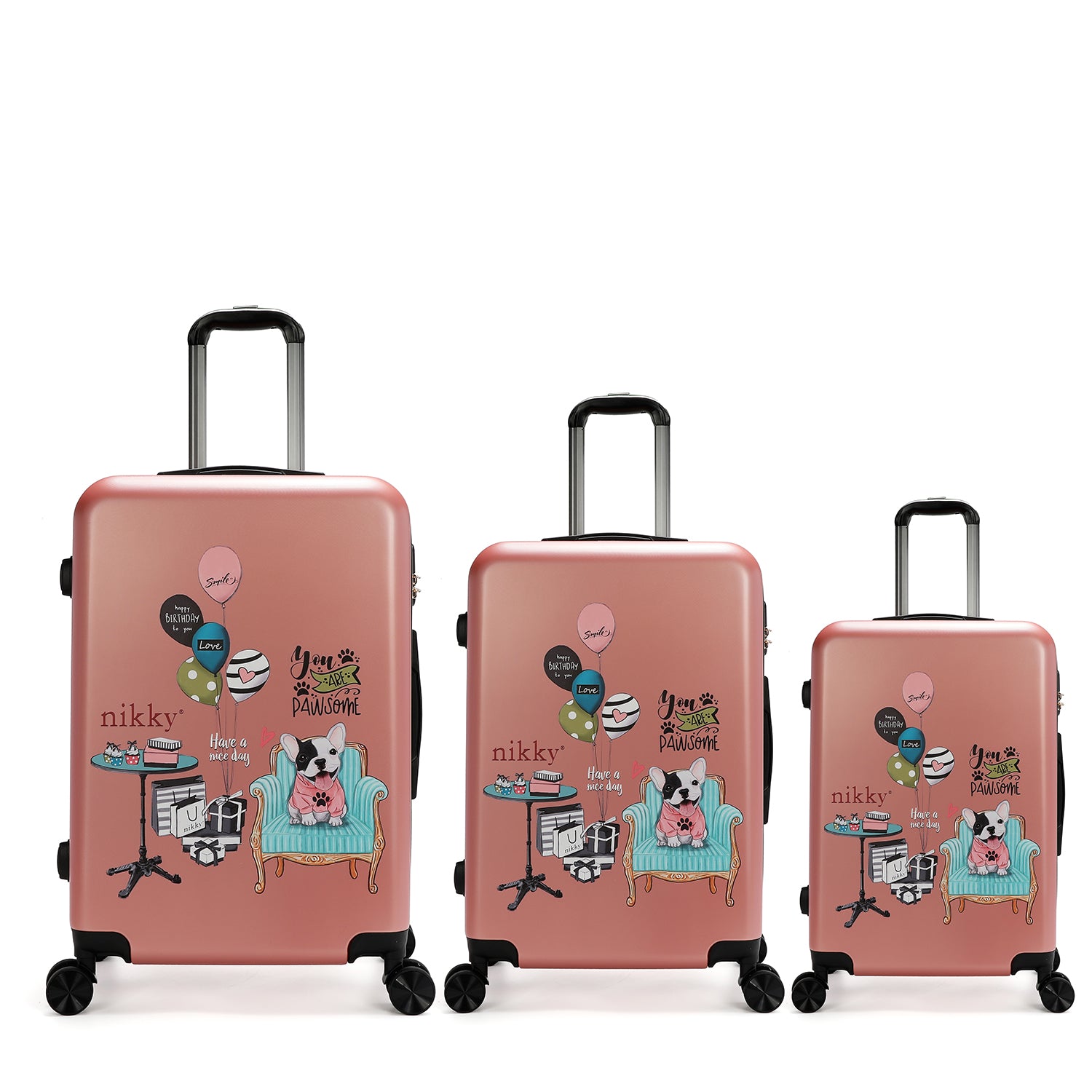 SET OF 3 RIGID SUITCASES (Party King)