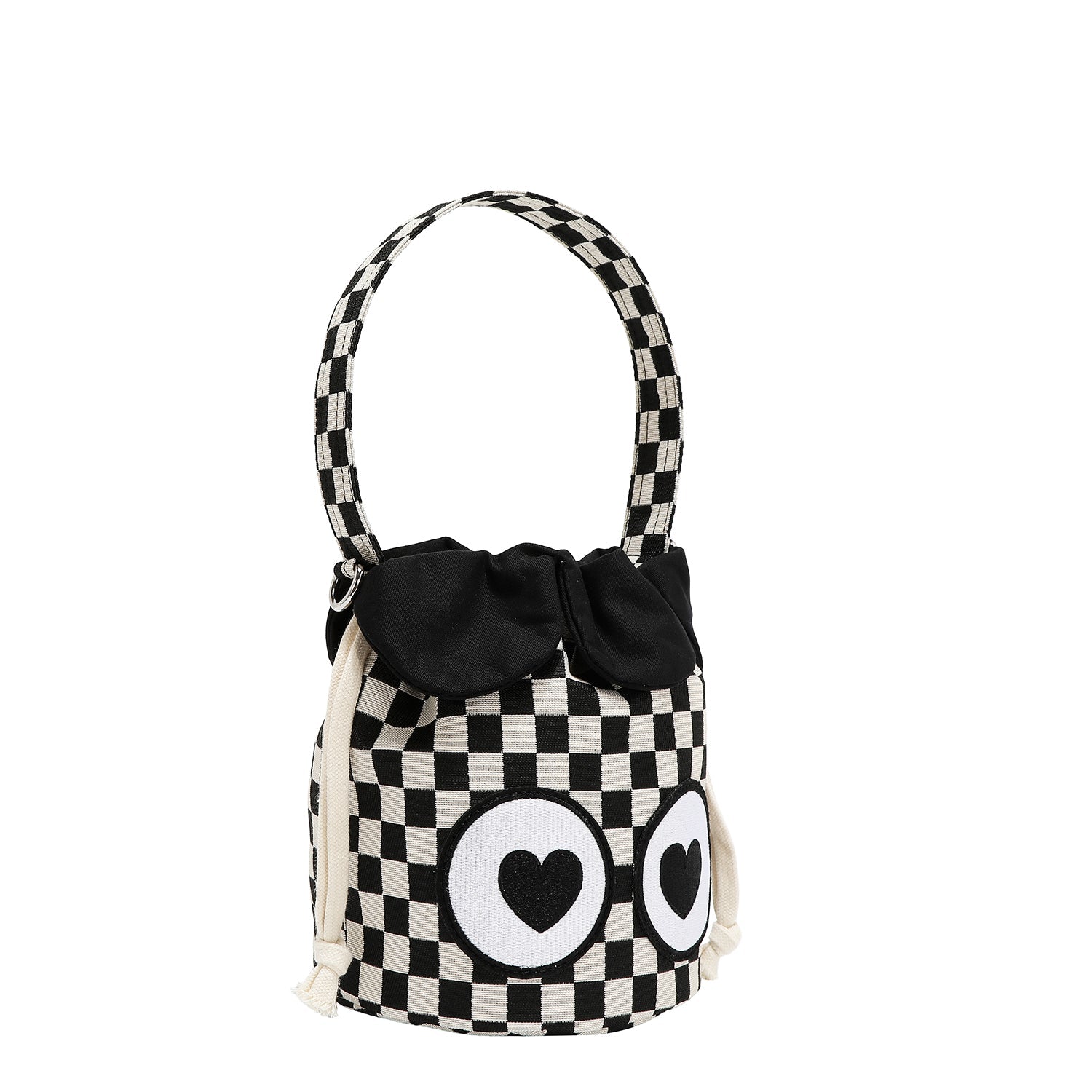 BOLSA EYE LOVE YOU V2 (NEGRO CUADRICULADO)