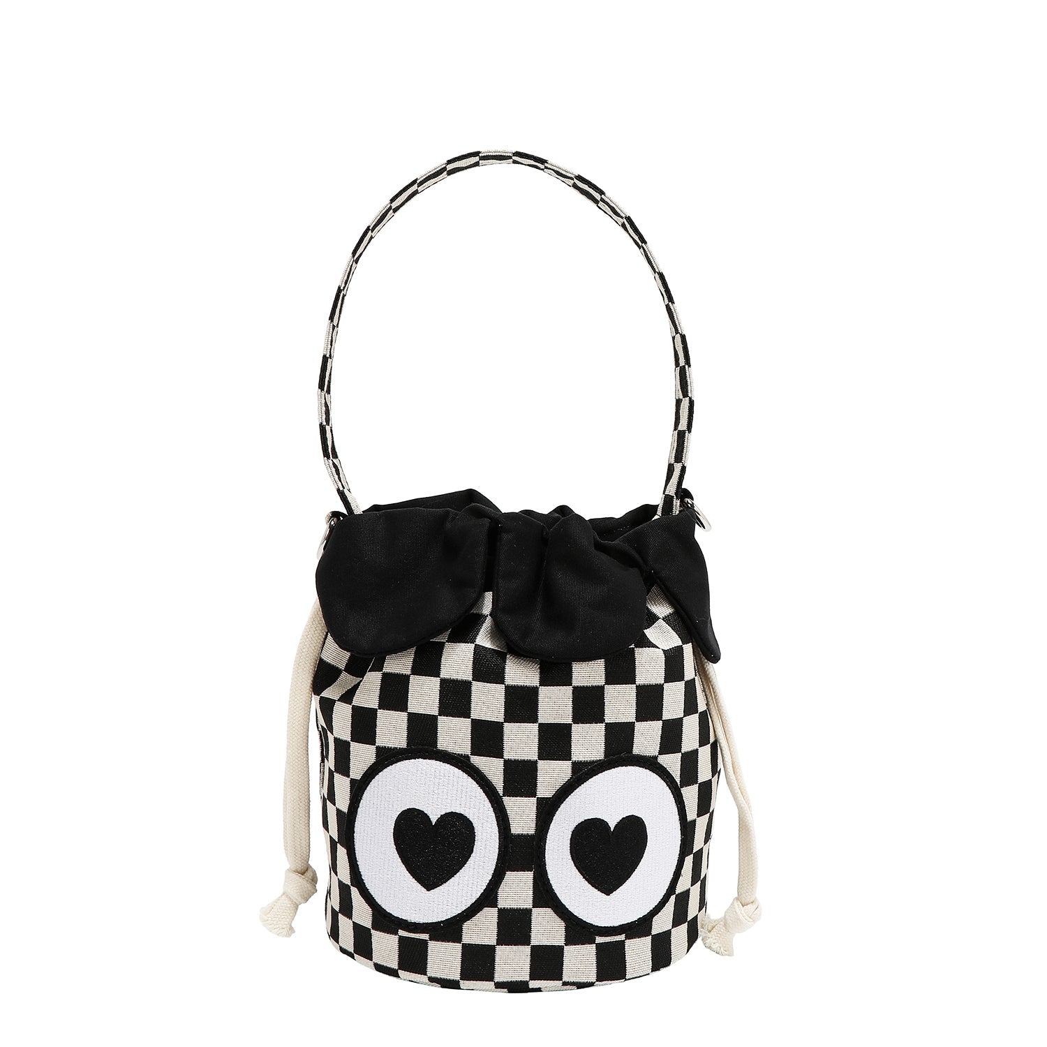 BOLSA EYE LOVE YOU V2 (NEGRO CUADRICULADO)