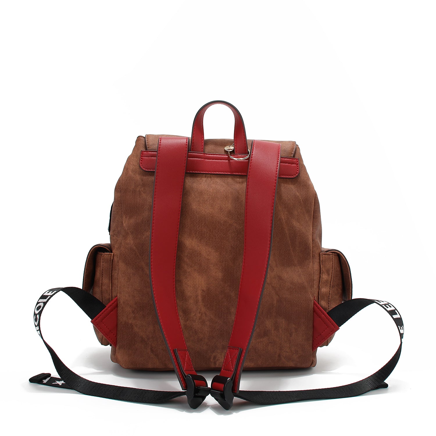 SAC À DOS AVEC PLUSIEURS PATCHS (MARRON)