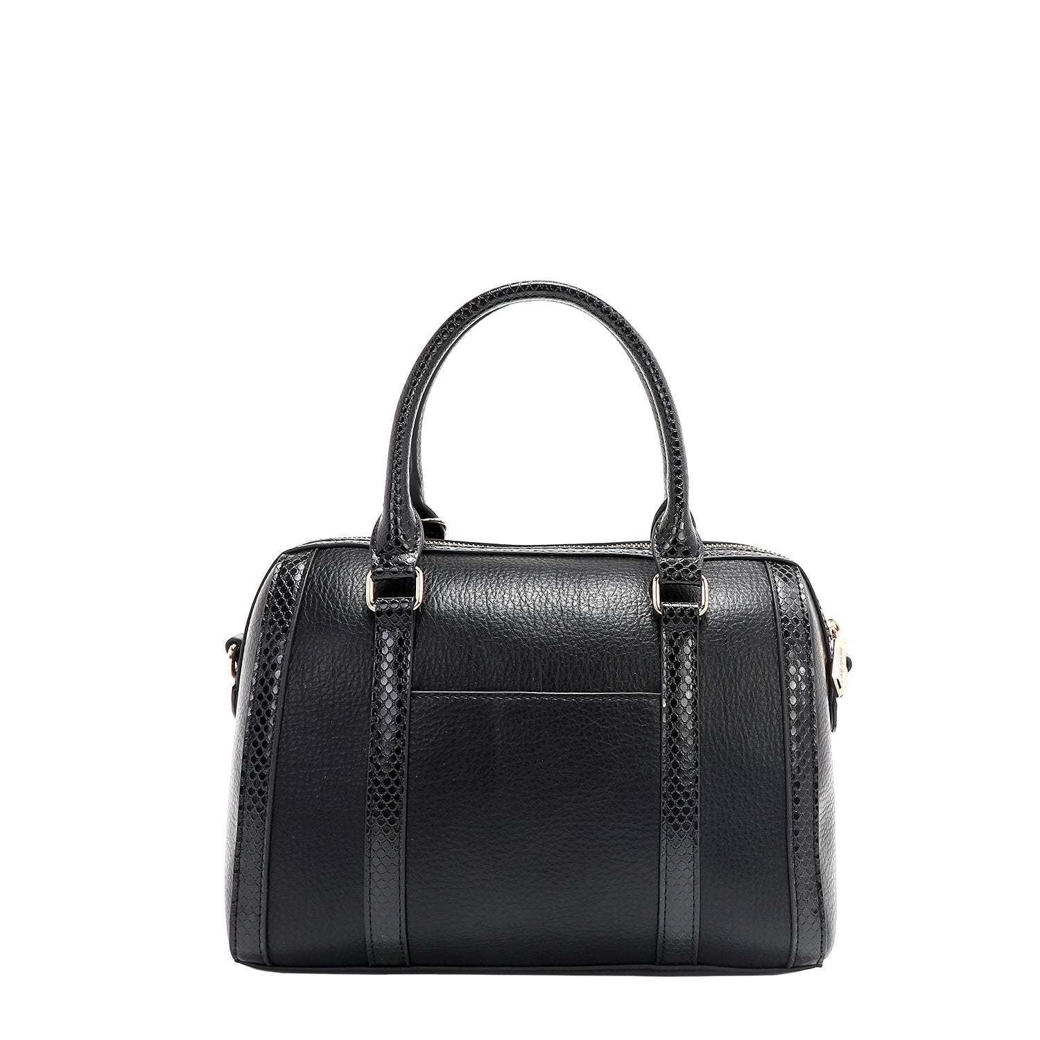 BOLSO BOSTON CON ENCAJE (NEGRO)