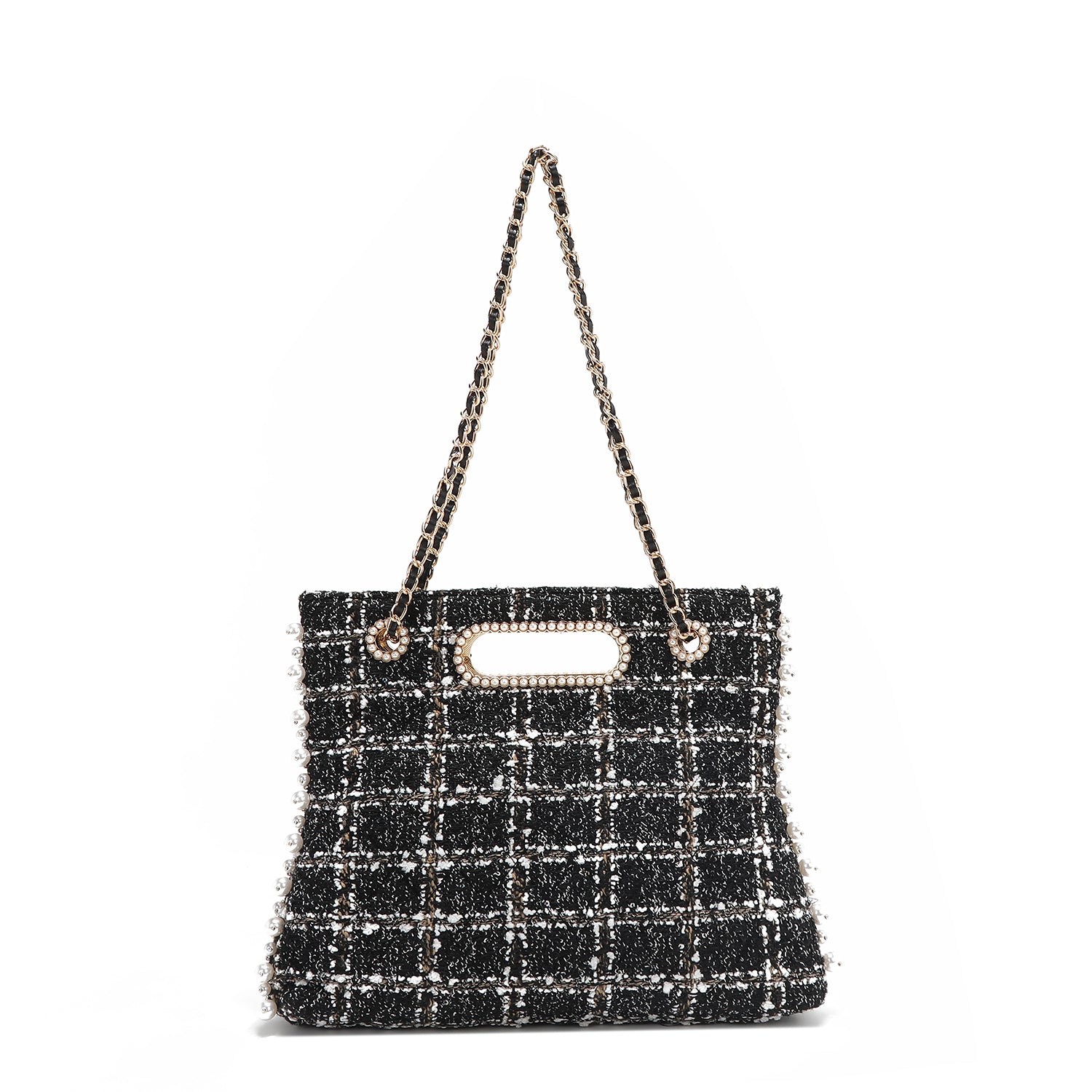 POCHETTE STILE TWEED (NERO)