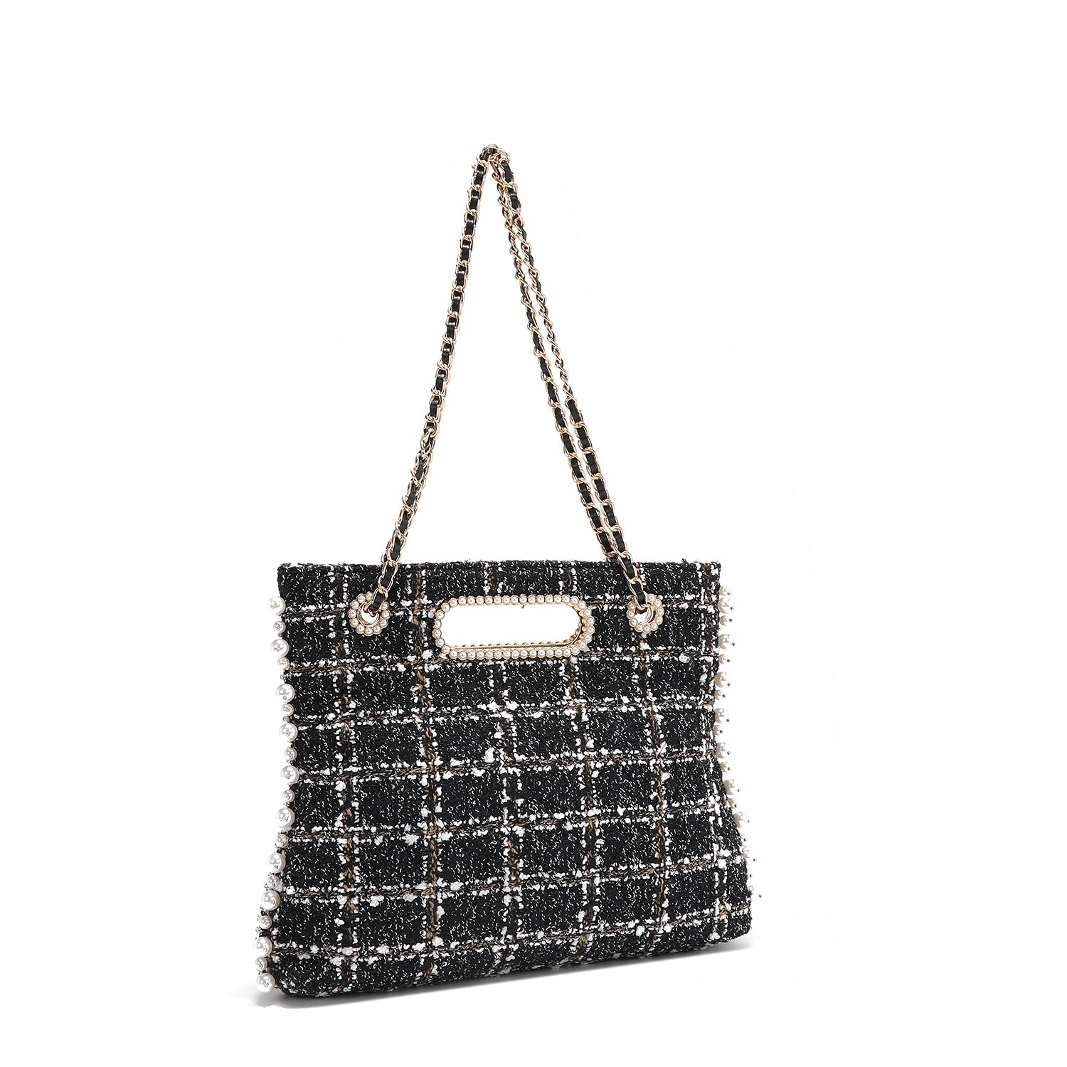 POCHETTE STILE TWEED (NERO)