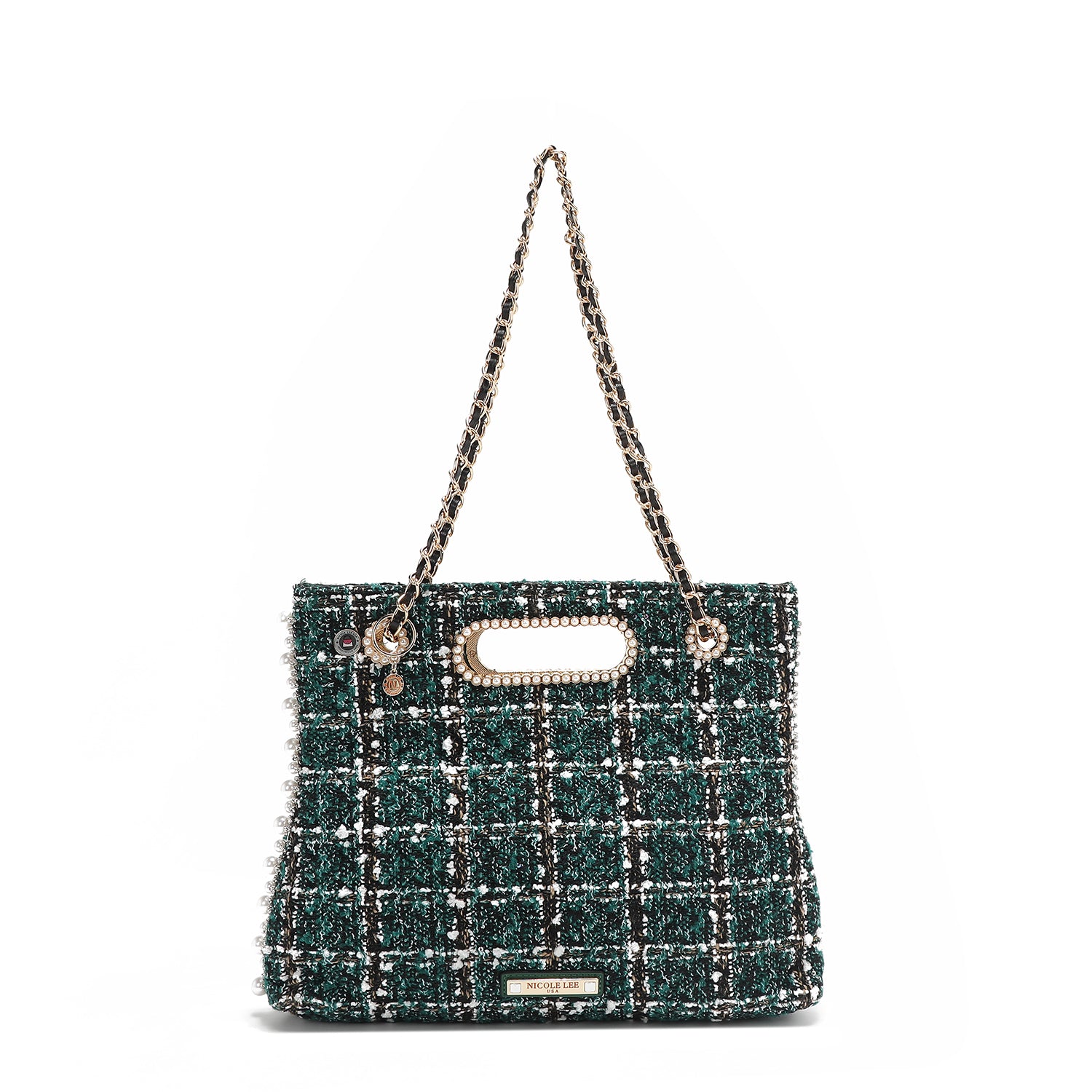 POCHETTE STILE TWEED (VERDE)