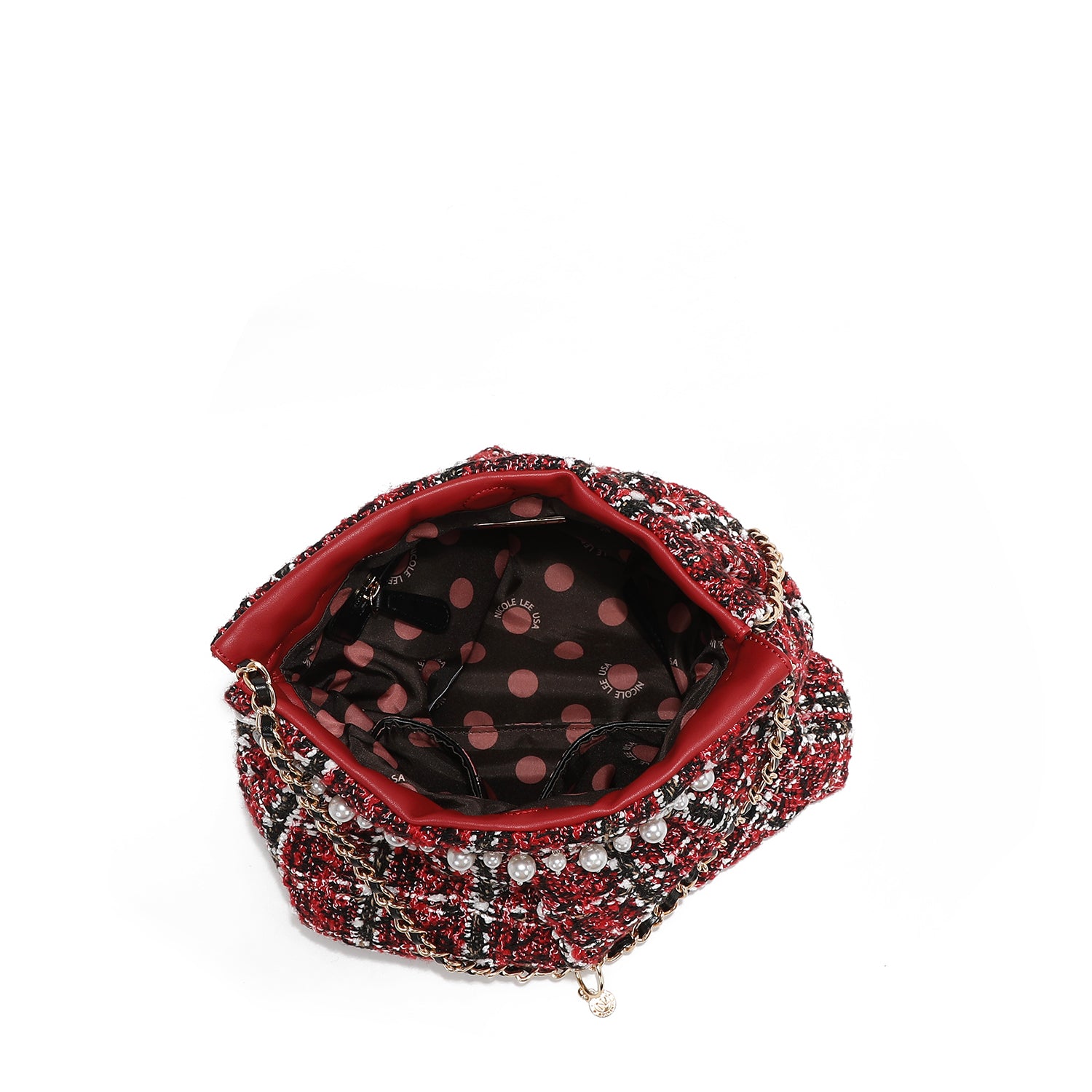 BOLSA DE OMBRO ESTILO TWEED (BEGE)