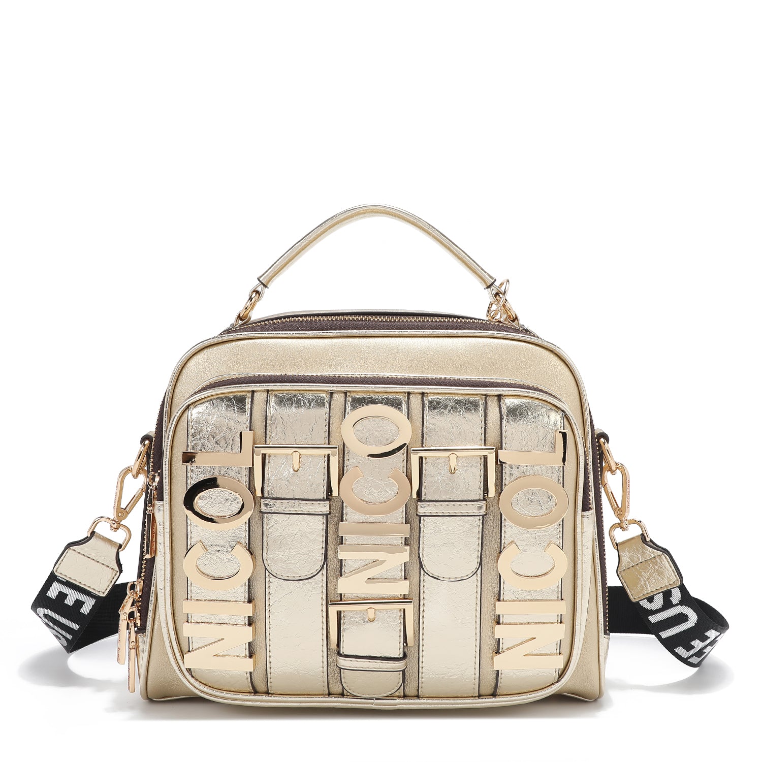 Bolsa Calista com alça superior (ouro)