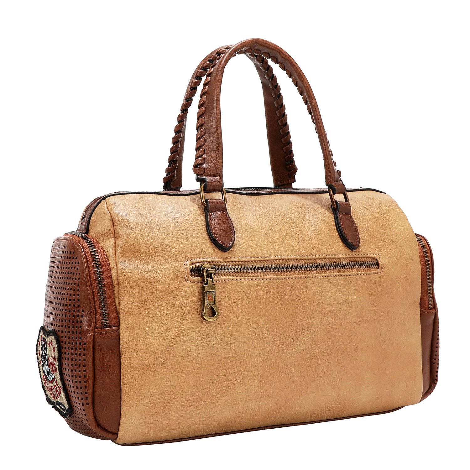 BOLSO VINTAGE BOSTON CON PARCHE (MARRON)