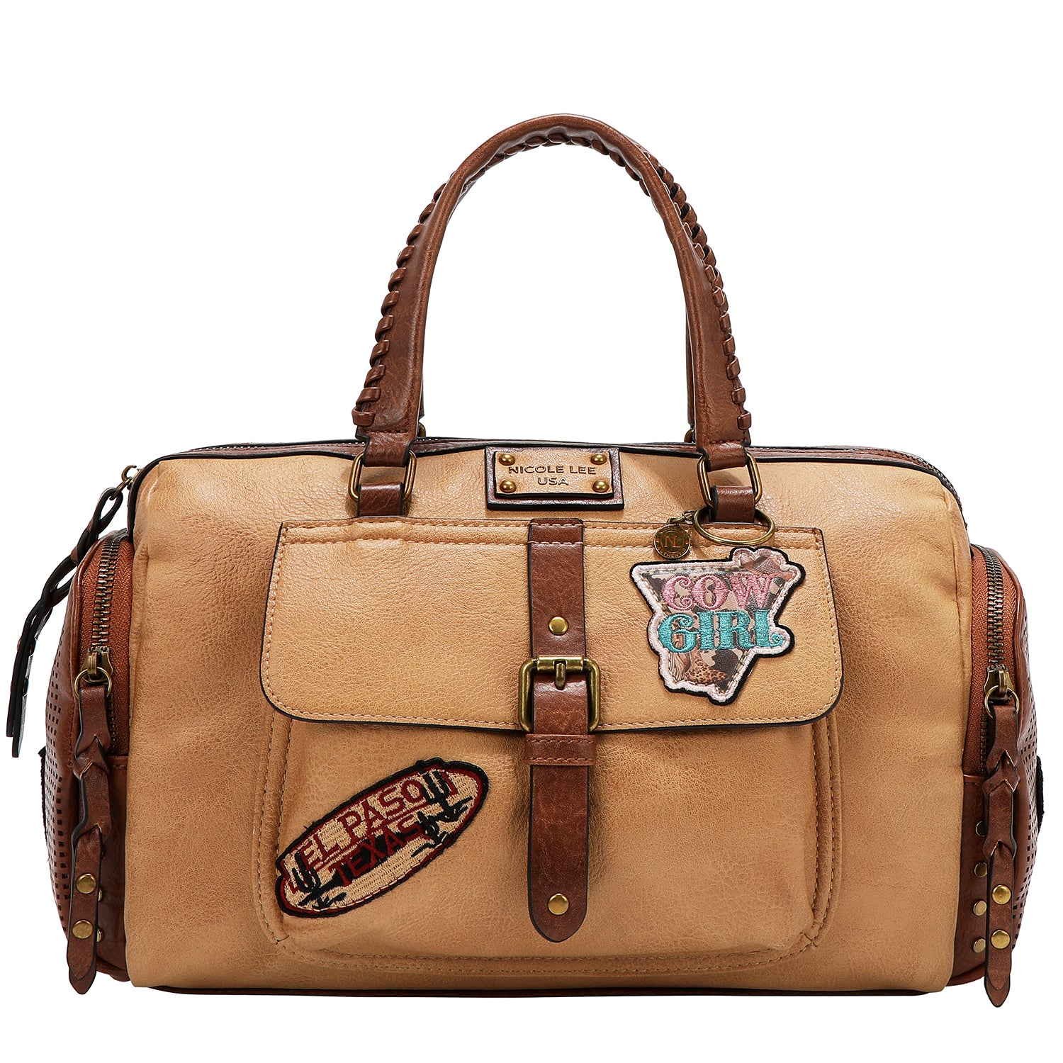 BOLSO VINTAGE BOSTON CON PARCHE (MARRON)