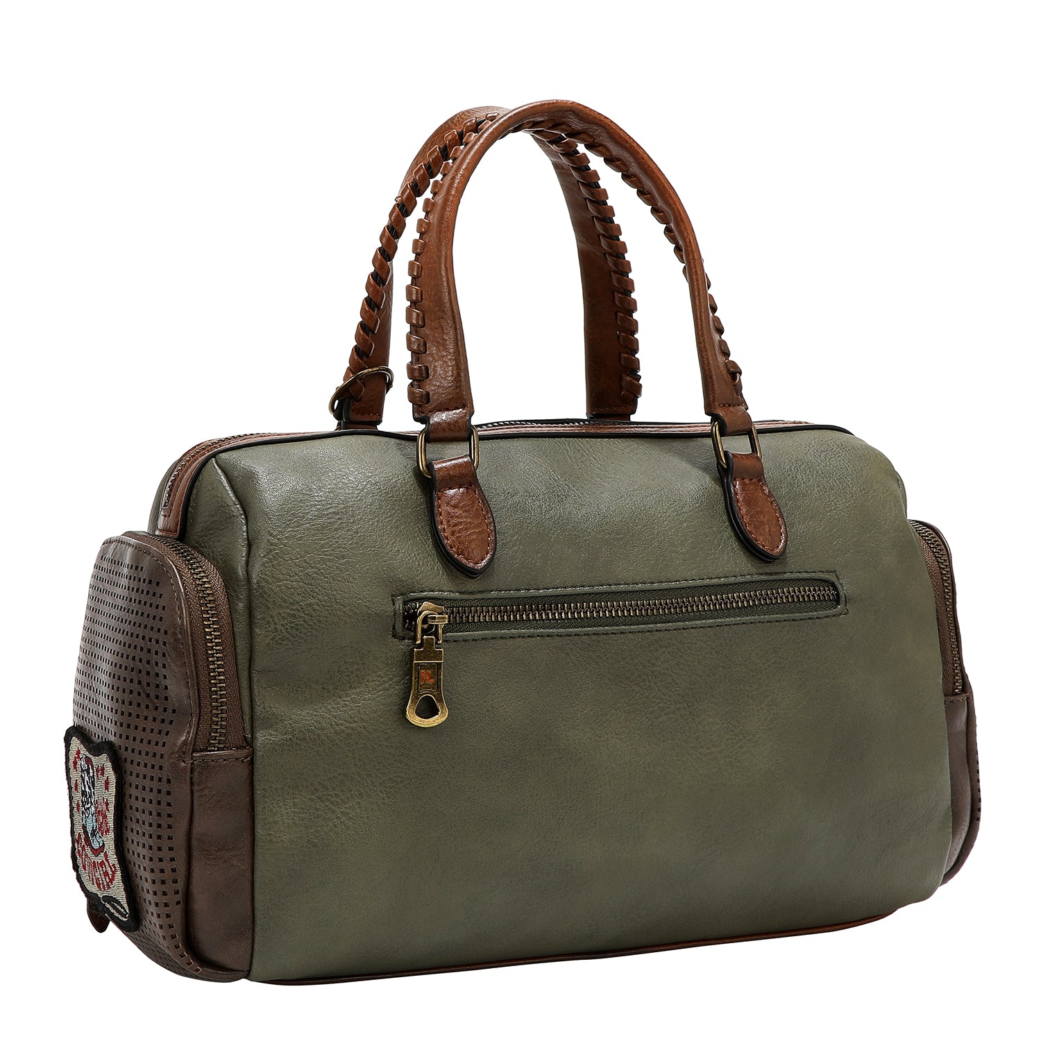 BOLSO VINTAGE BOSTON CON PARCHE (OLIVA)