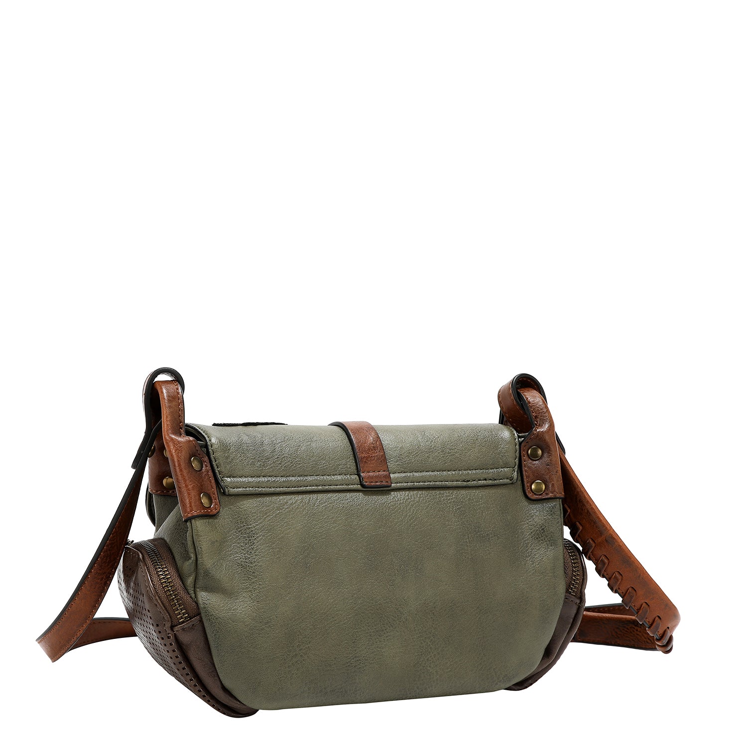 BOLSO DE HOMBRO VINTAGE CON PARCHE (OLIVA)