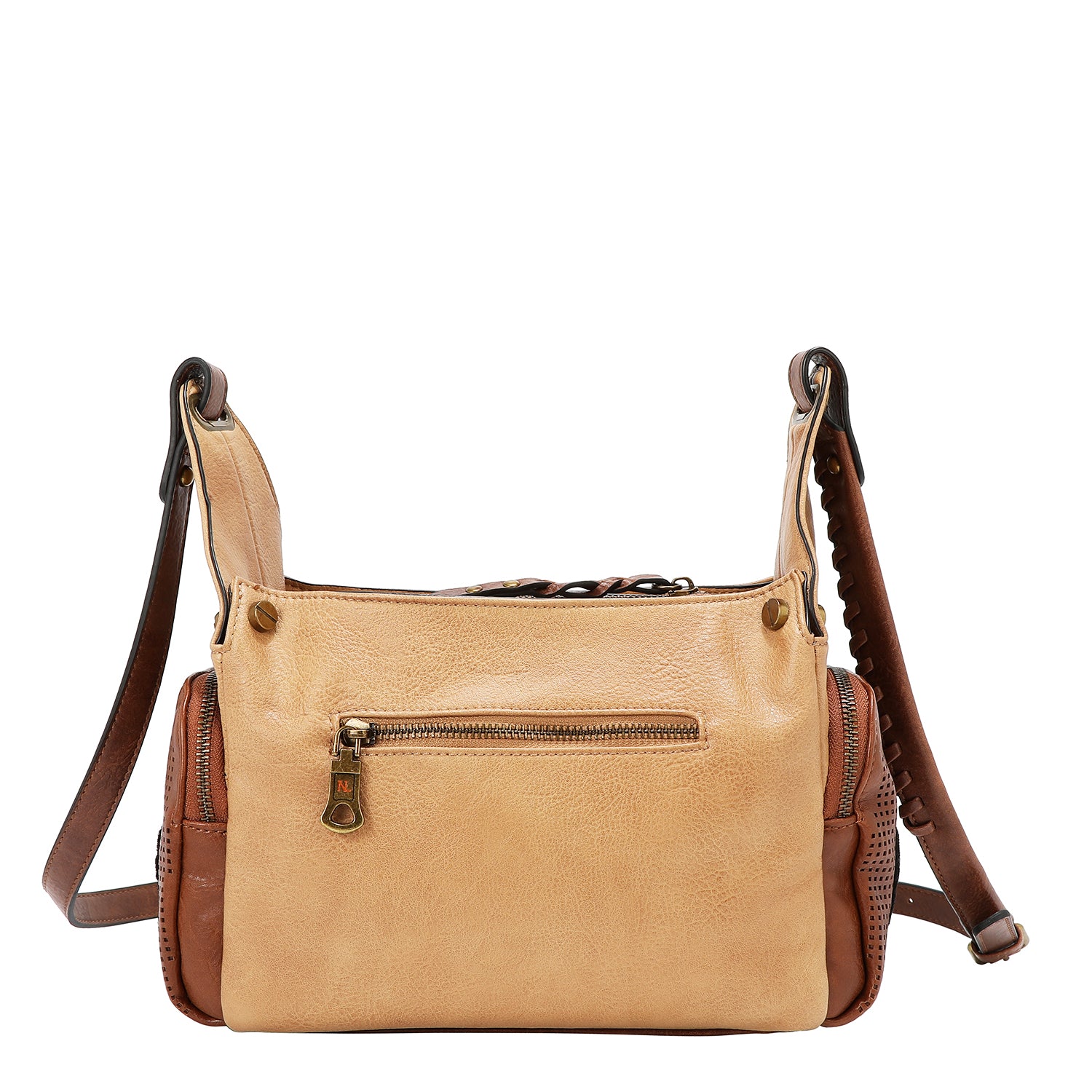 BOLSO MENSAJERO VINTAGE CON PARCHE (MARRON)