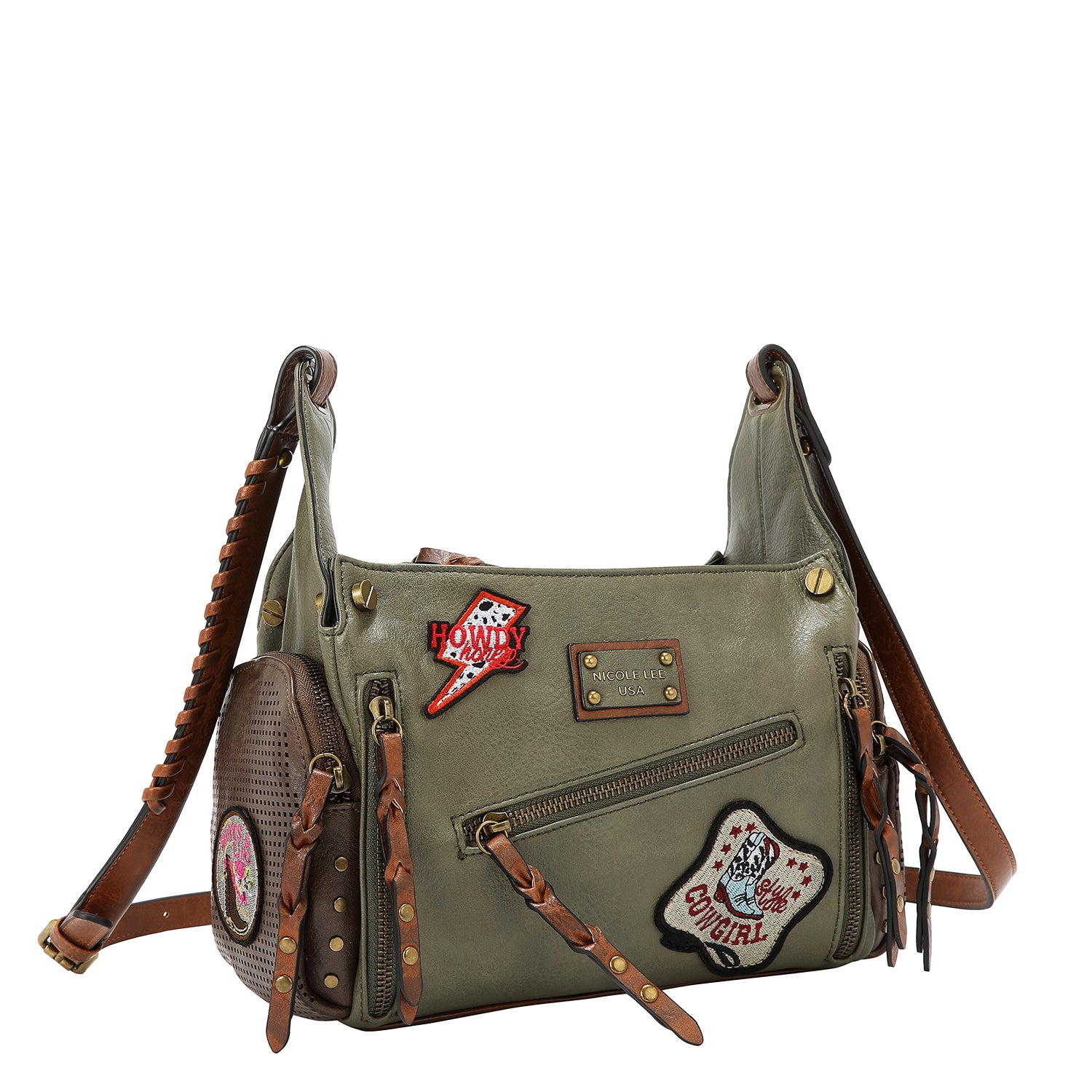 BOLSO MENSAJERO VINTAGE CON PARCHE (OLIVA)