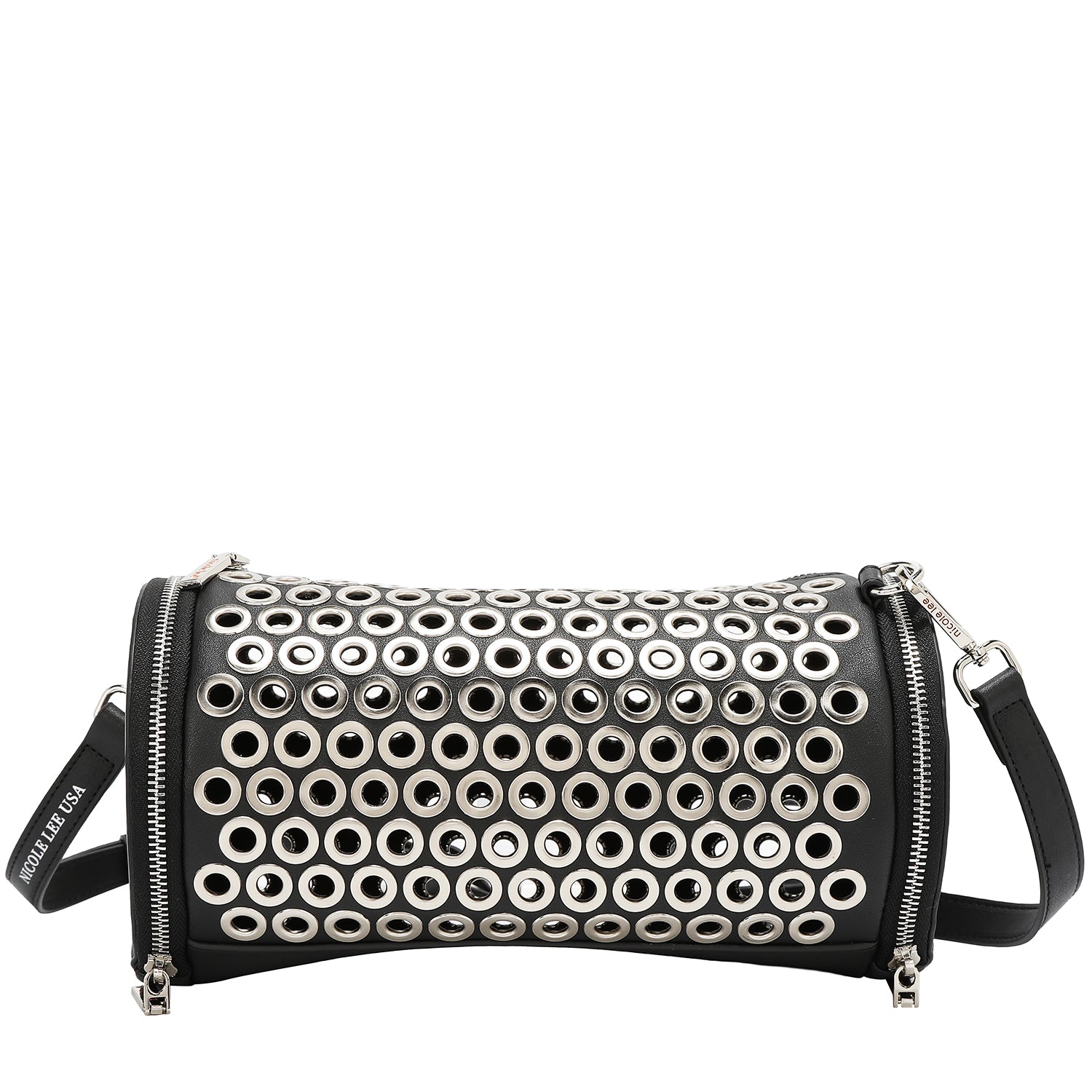 BOLSA DE BARRIL CON BORDE DE OJALES (NEGRO)