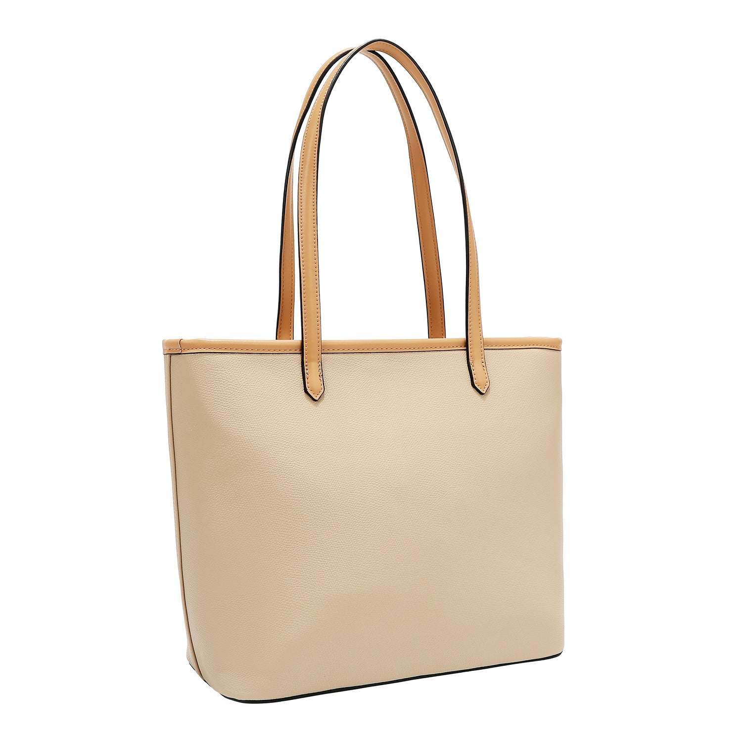 Borsa per acquirente con tasca e blocchi di colore (Taupe)