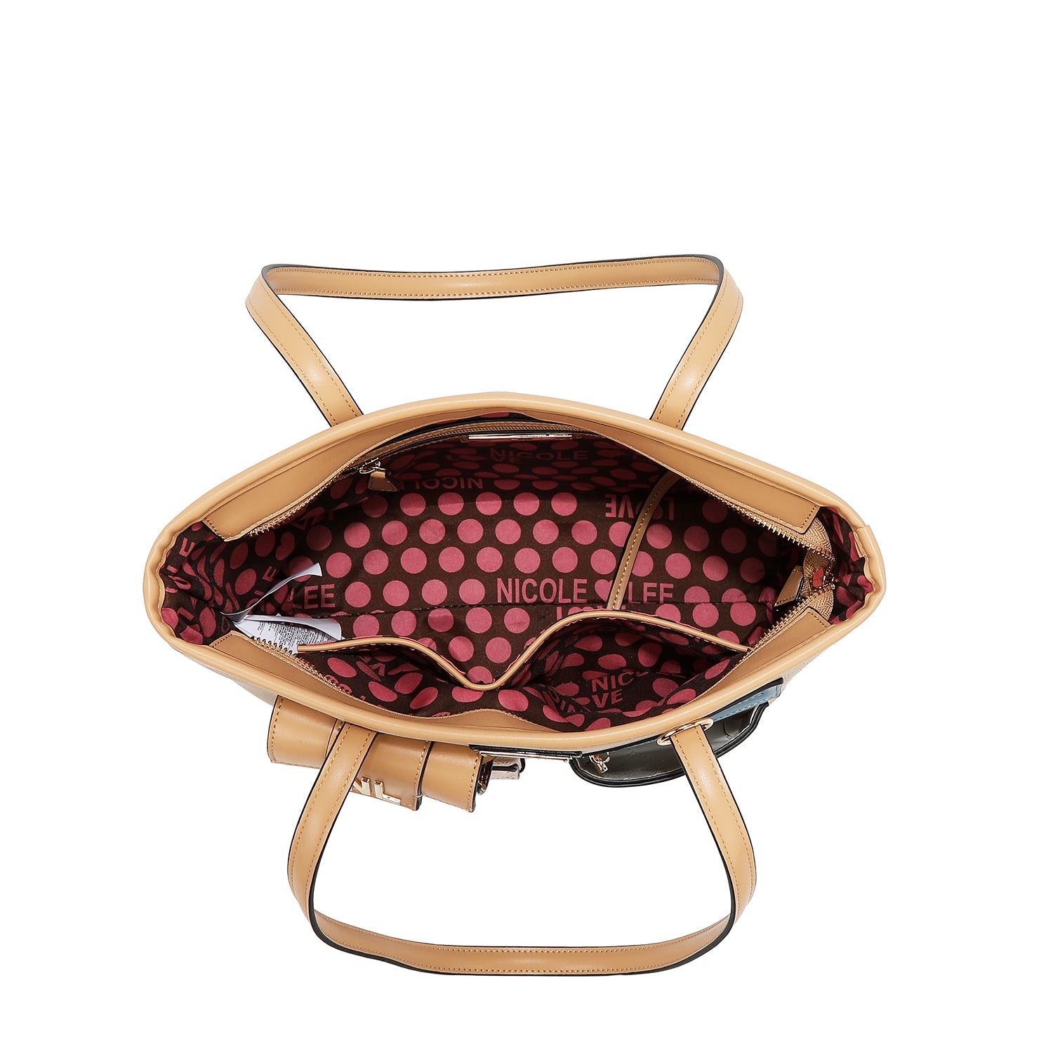 BOLSO SHOPPER CON BOLSILLO Y BLOQUES DE COLOR (NEGRO)