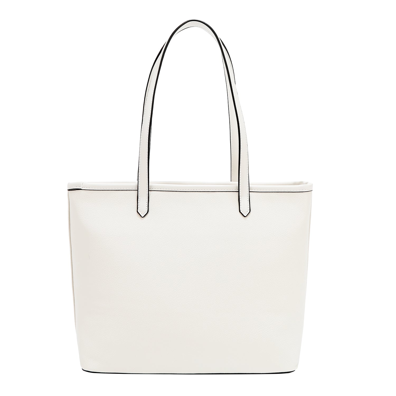 BOLSO SHOPPER CON BOLSILLO Y BLOQUES DE COLOR (BLANCO)