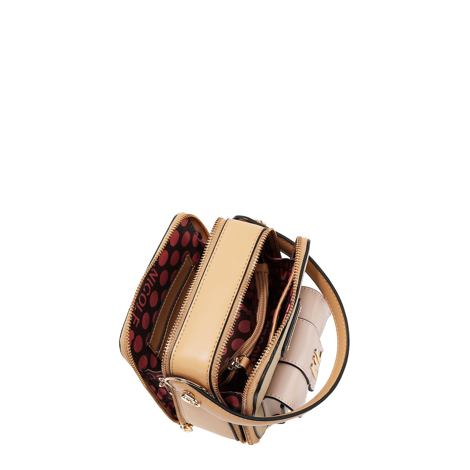 BANDOLERA CON BOLSILLO Y BLOQUES DE COLOR (BLANCO)