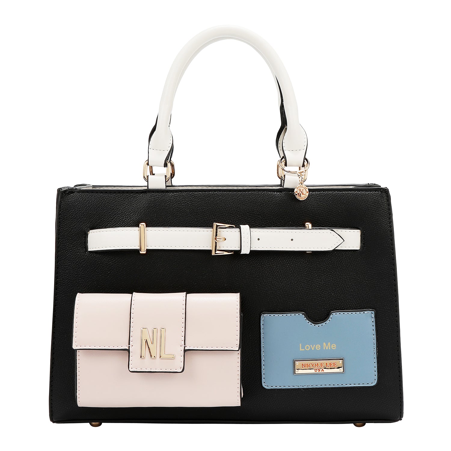 BOLSO DE BOLSILLO CON BLOQUES DE COLOR (NEGRO)