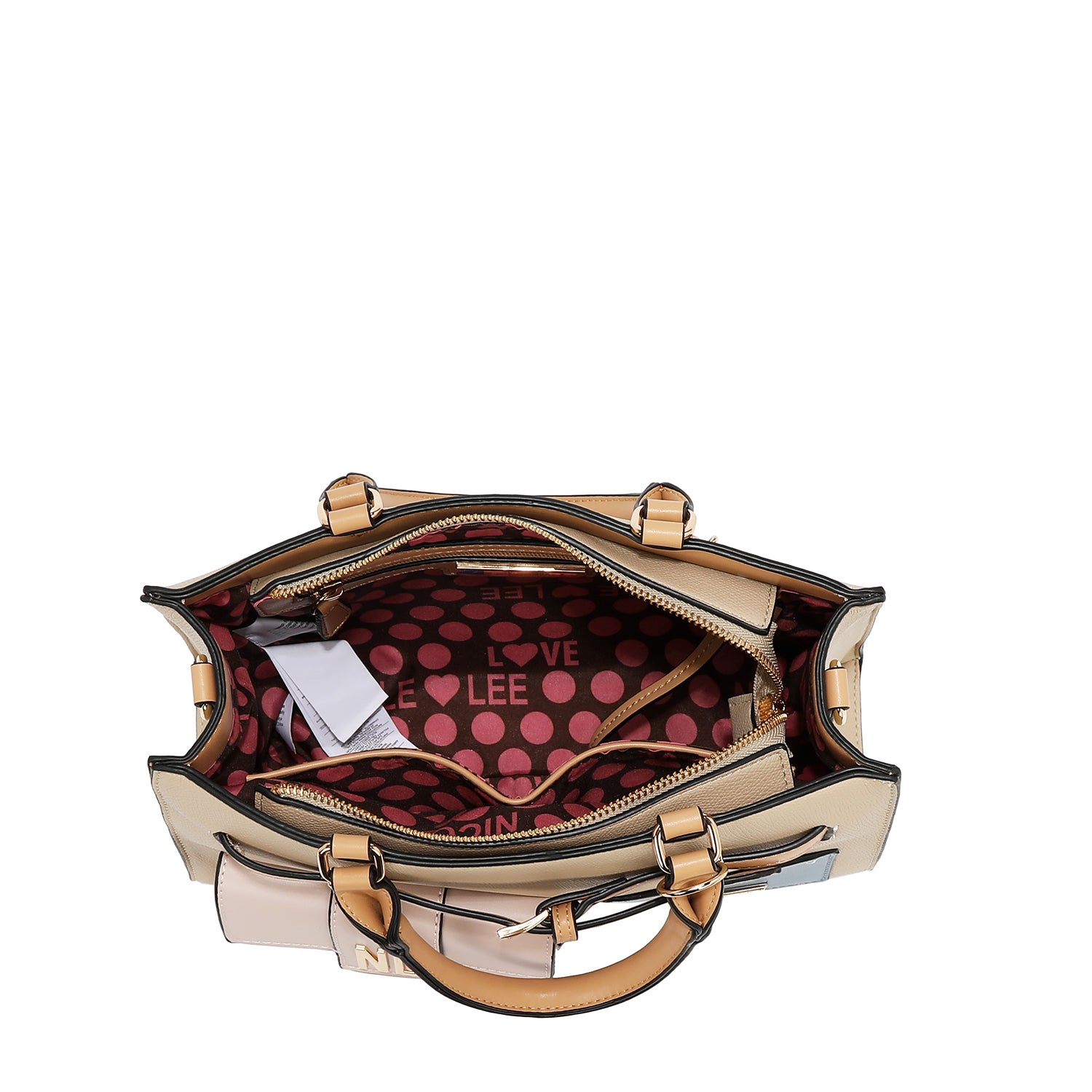 Bolsa de bolso com blocos de cores (taupe)