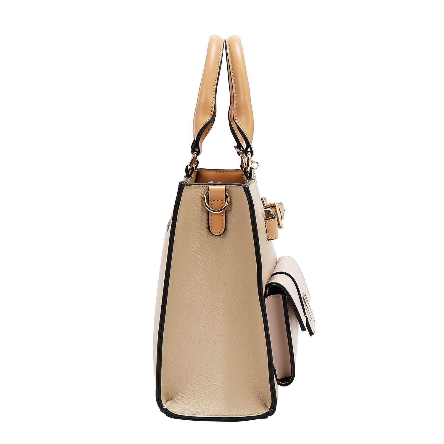 Bolsa de bolso com blocos de cores (taupe)