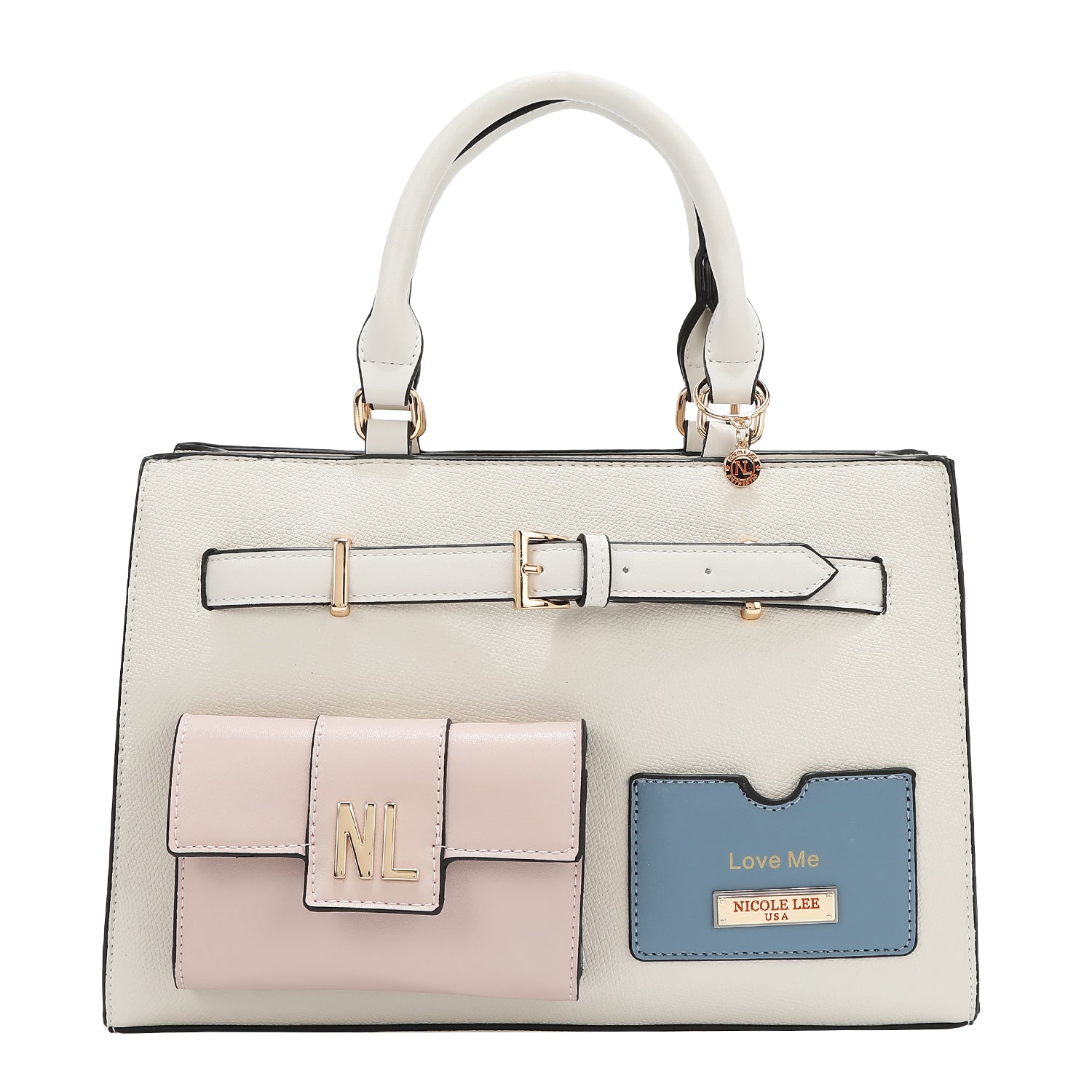 BOLSO DE BOLSILLO CON BLOQUES DE COLOR (BLANCO)