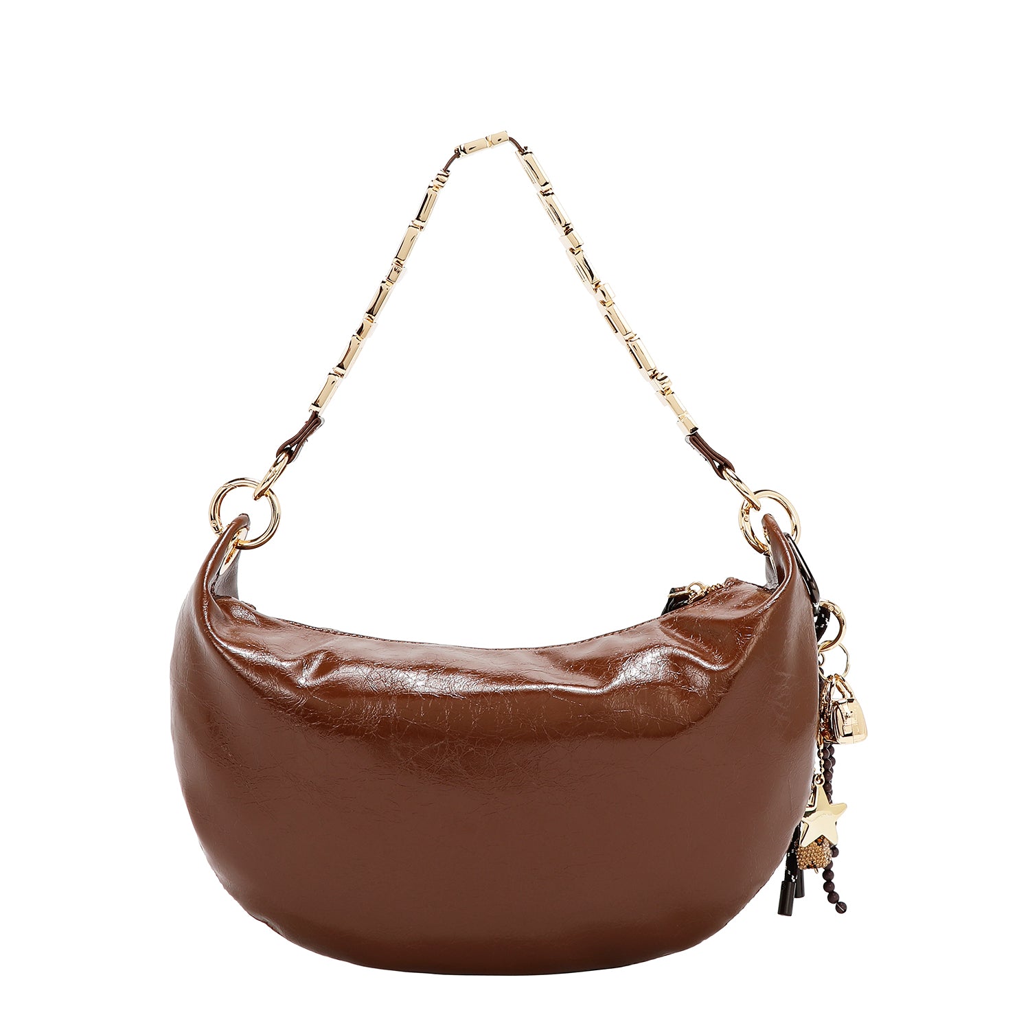 BOLSO DE HOMBRO BRILLANTE LUXE (MARRON)