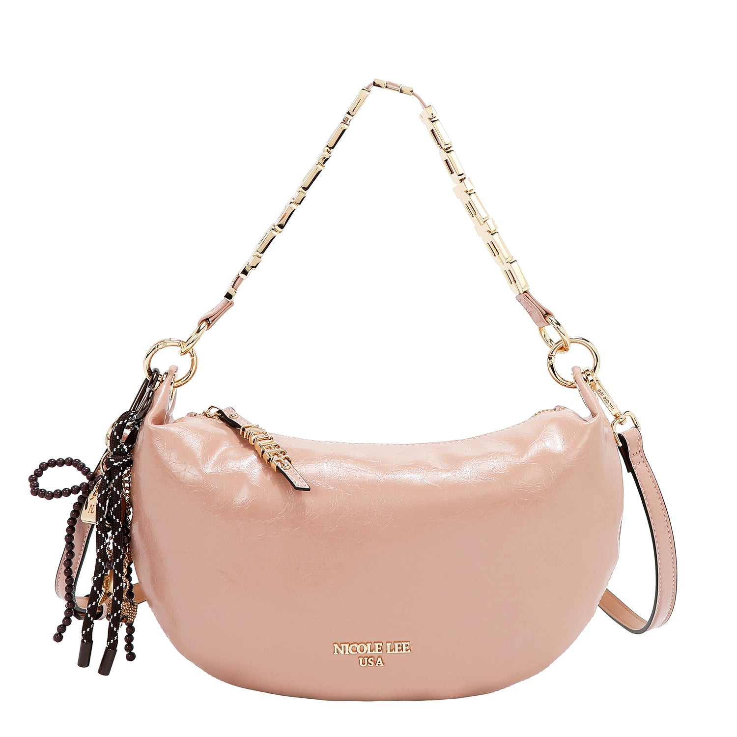 BOLSO DE HOMBRO BRILLANTE LUXE (ROSA)