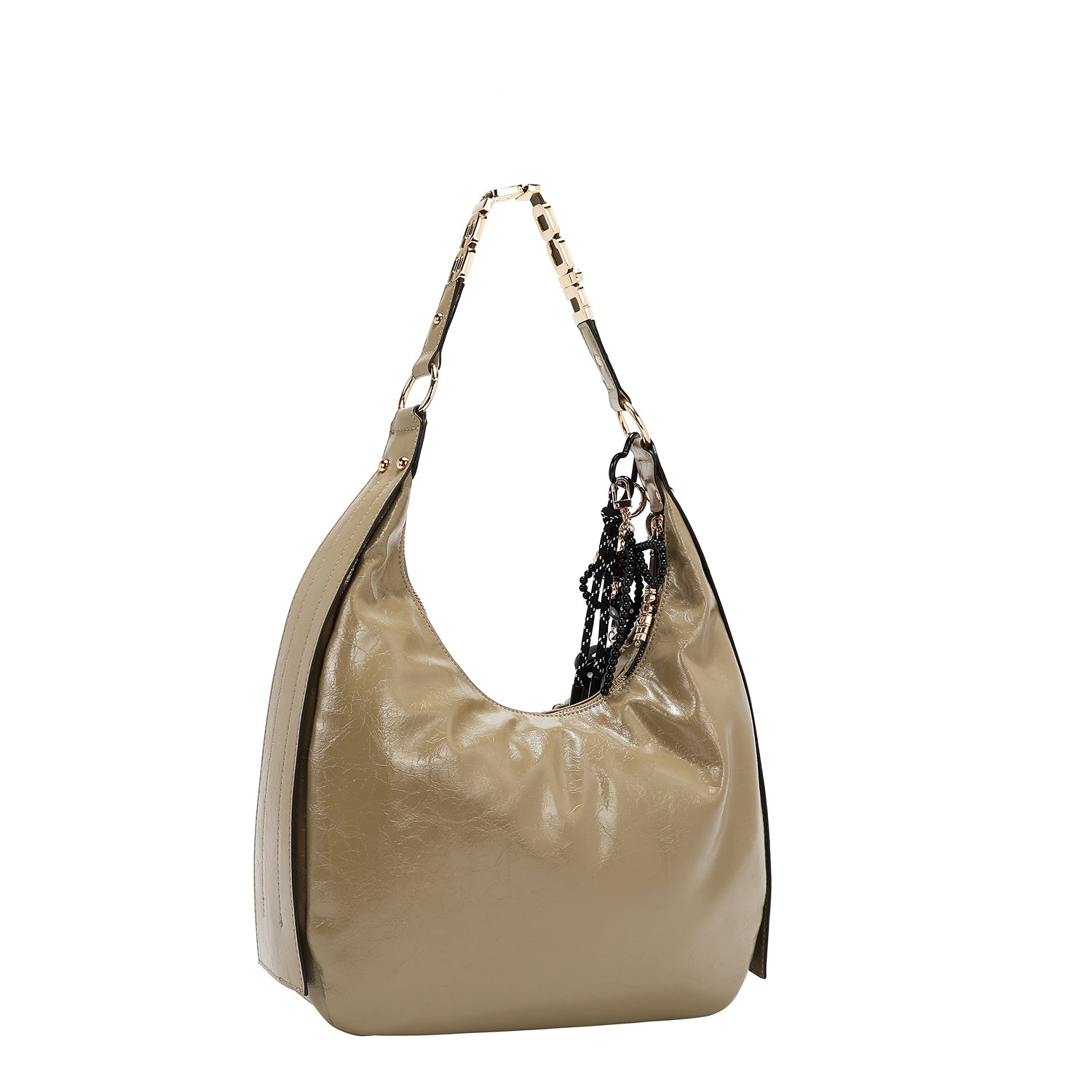 BOLSO HOBO LUXE CON BRILLO (OLIVA)
