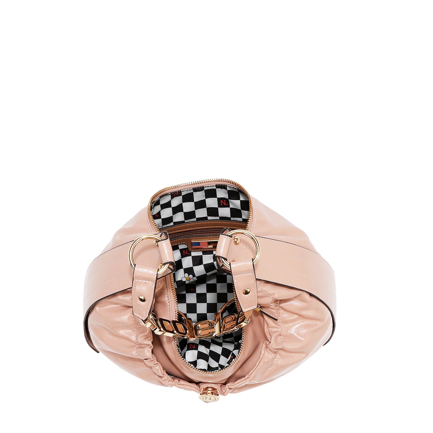 BOLSO HOBO LUXE CON BRILLO (GRIS)