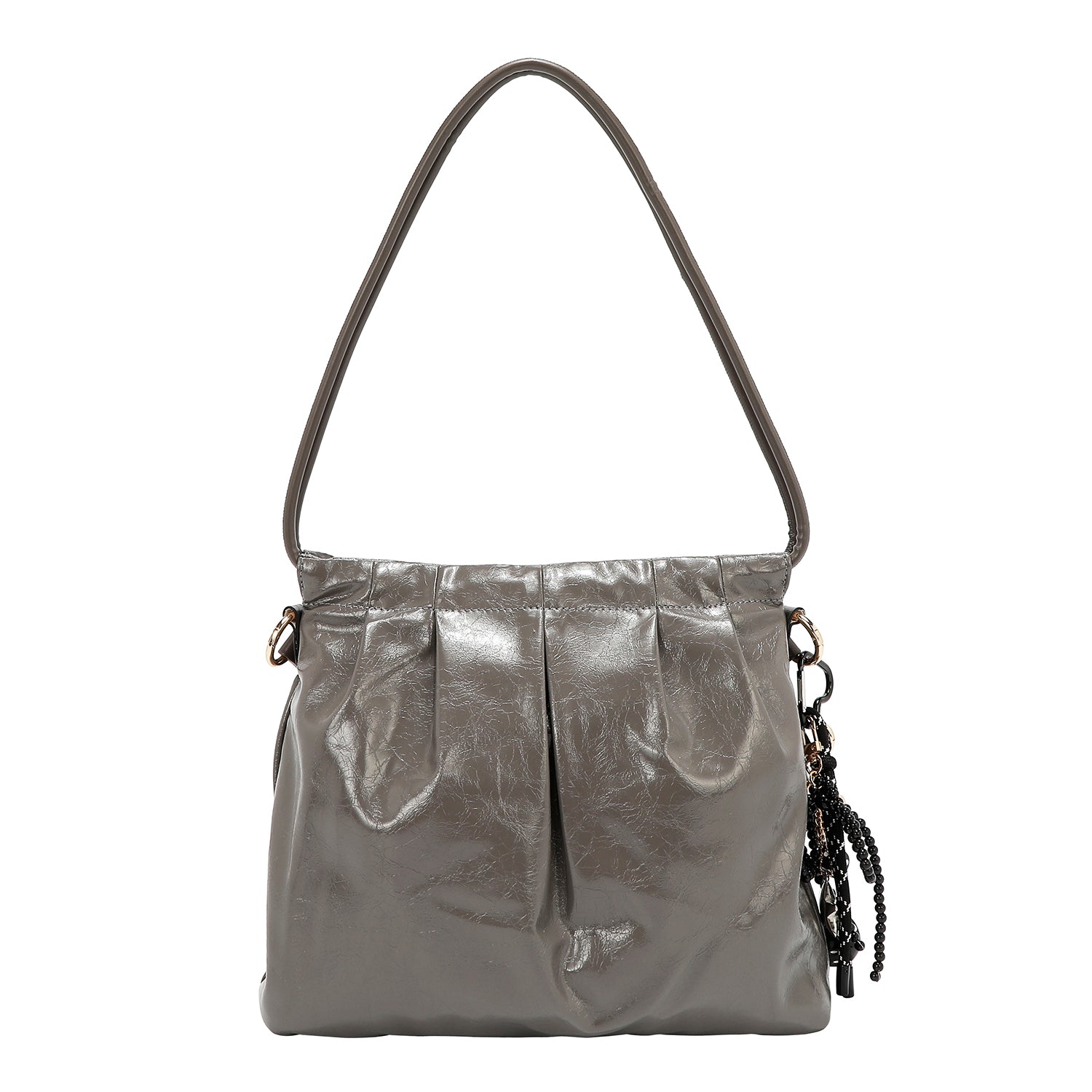 BOLSA DE HOMBRO CUADRADA DE LUJO SHIMMER (GRIS)