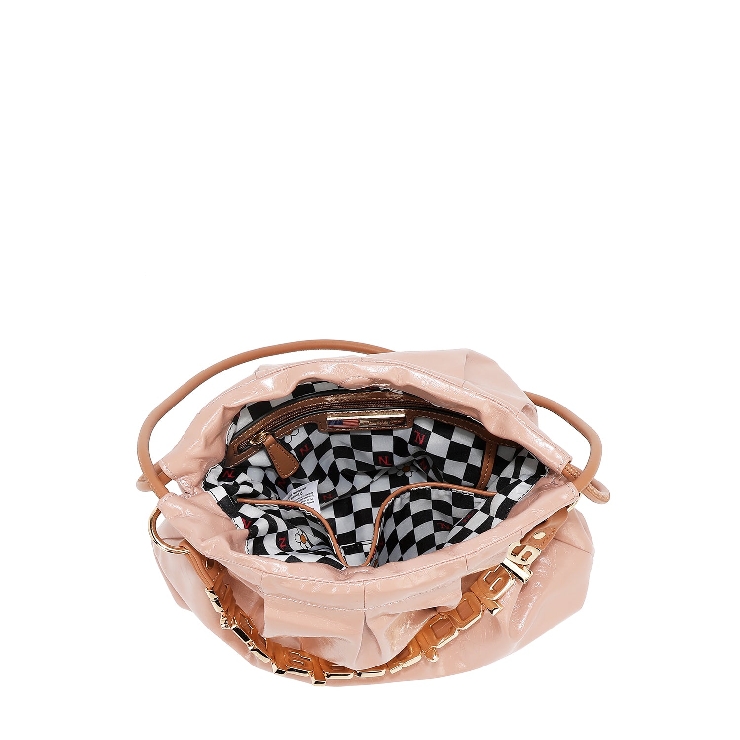 BOLSA DE HOMBRO CUADRADA DE LUJO SHIMMER (ROSA)