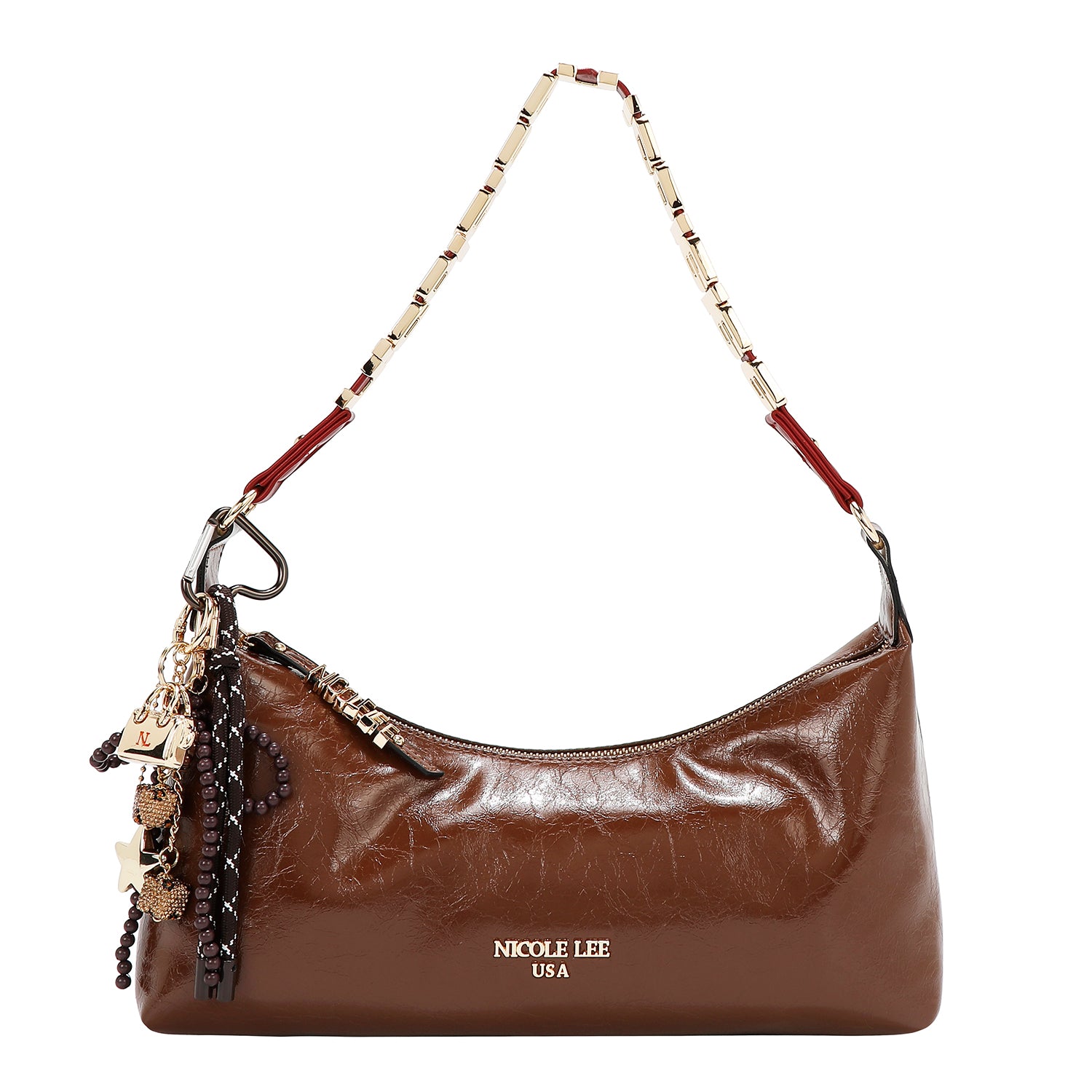 BOLSO DE HOMBRO LUXE SHIMMER (MARRON)