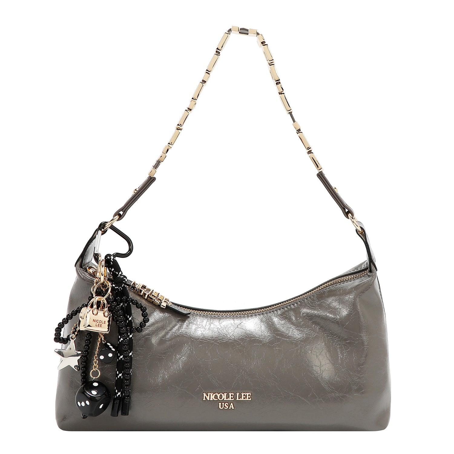 BOLSO DE HOMBRO LUXE SHIMMER (GRIS)