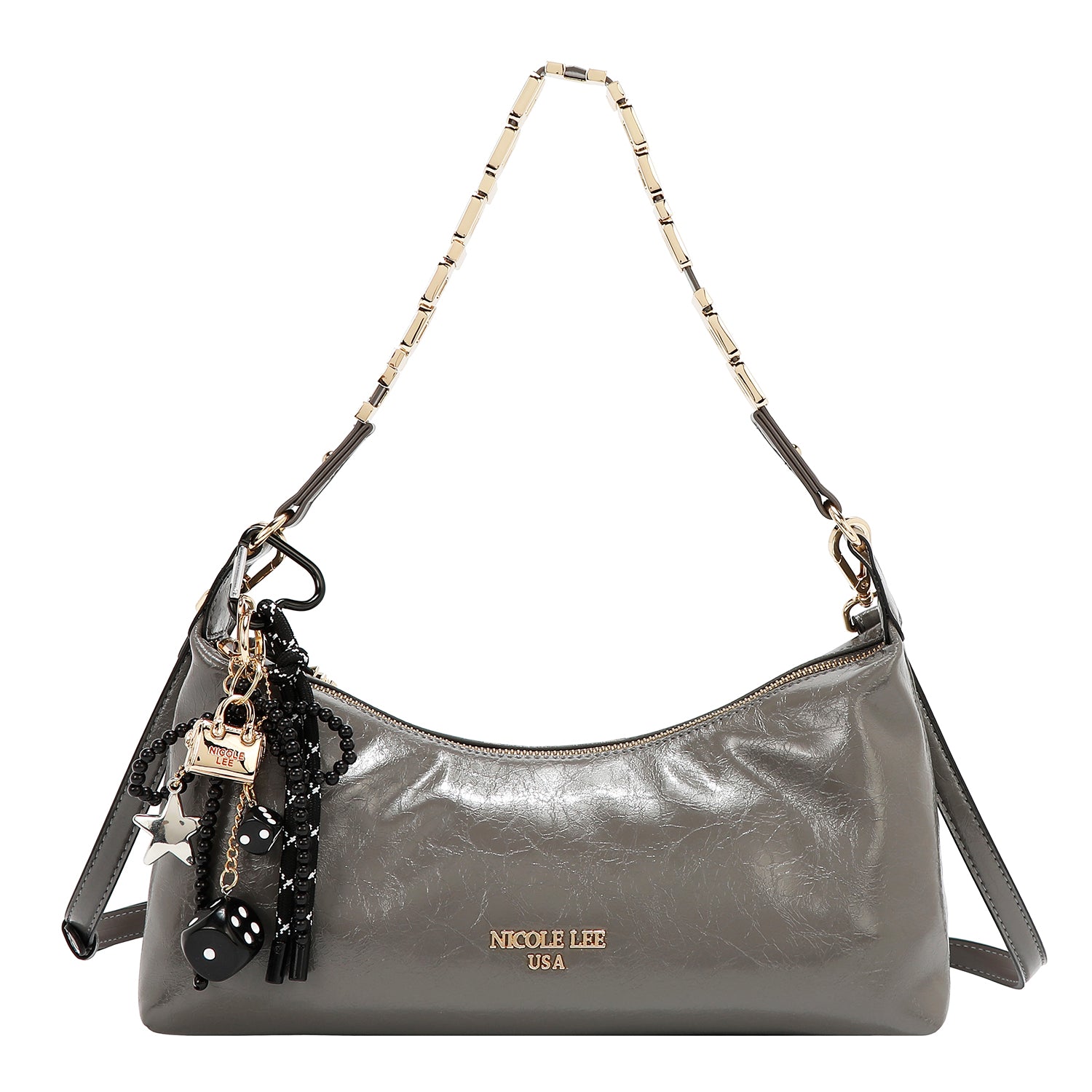 BOLSO DE HOMBRO LUXE SHIMMER (GRIS)