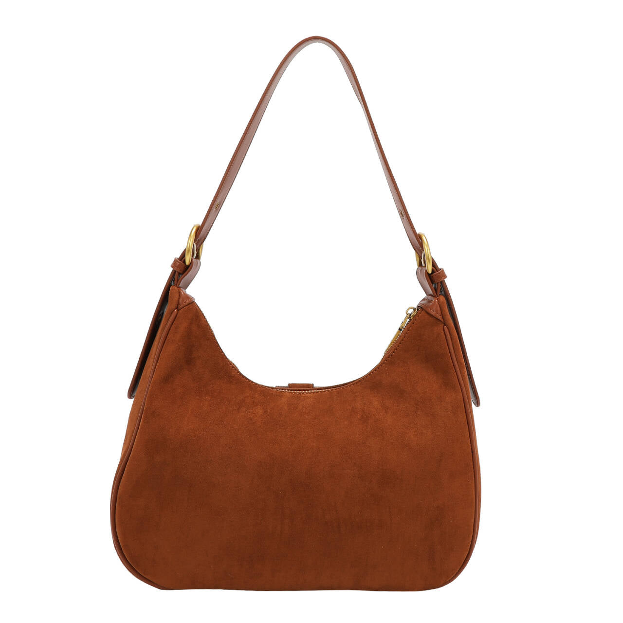 BOLSO DE HOMBRO CON DISEÑO FLORAL (MARRON)
