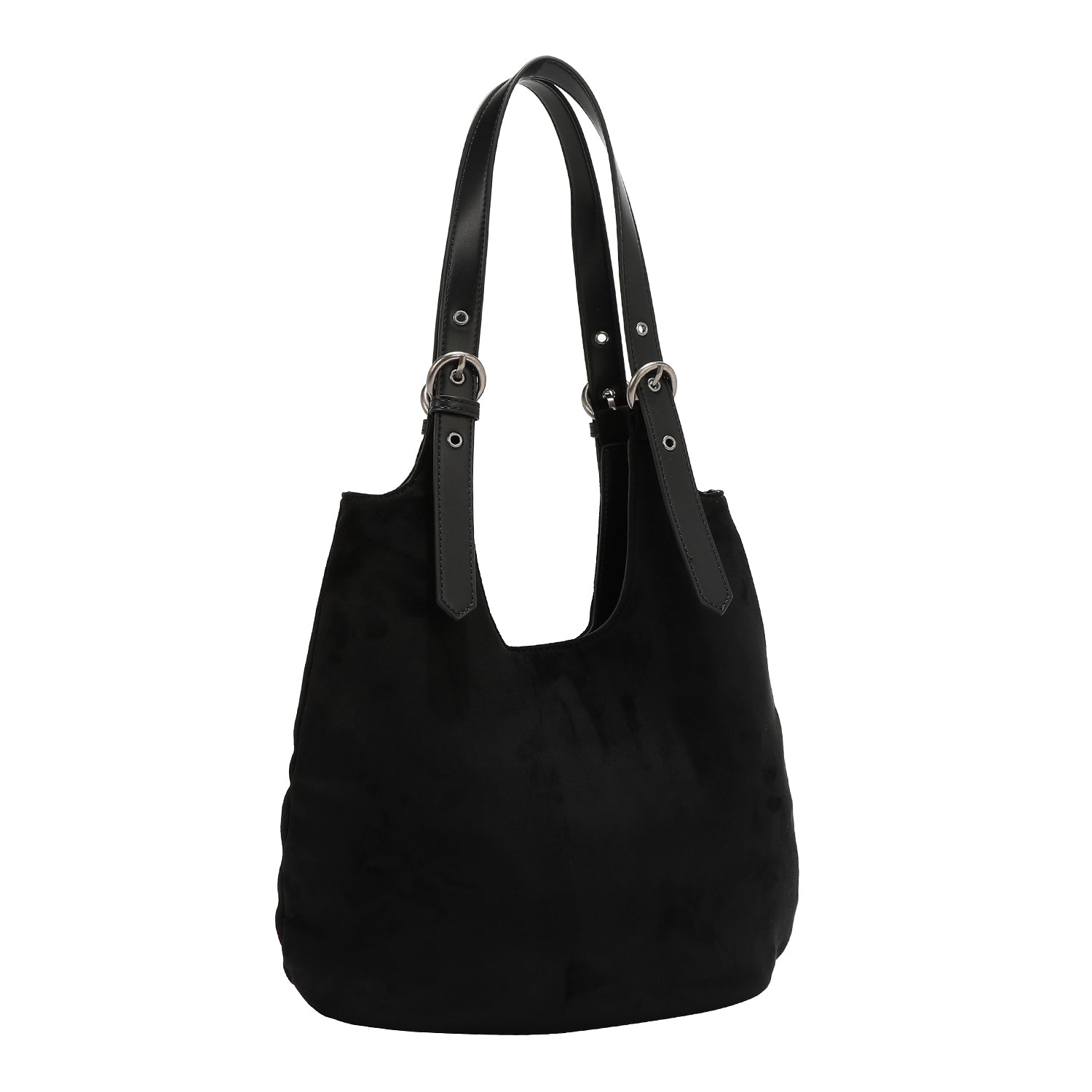 BOLSO HOBO CON DISEÑO FLORAL (NEGRO)