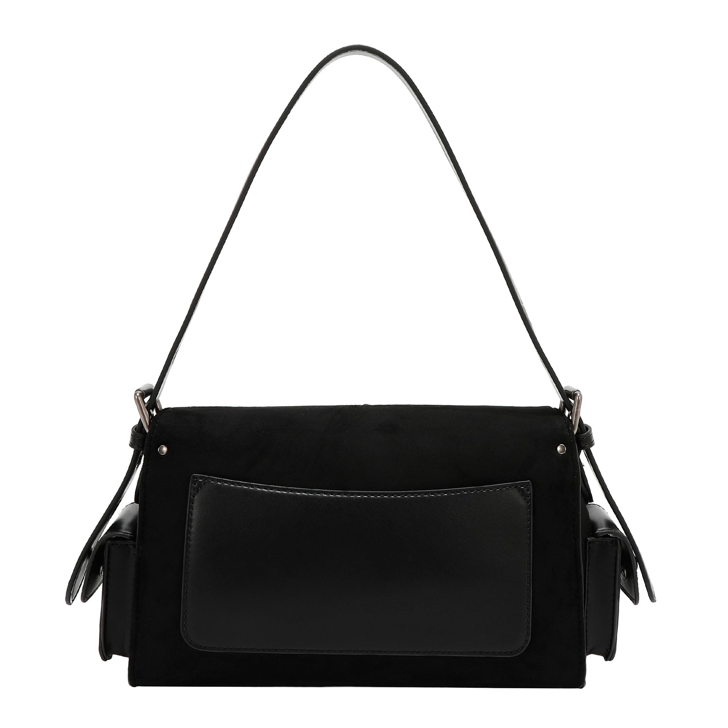 BOLSO DE MANO CON DISEÑO FLORAL (NEGRO)