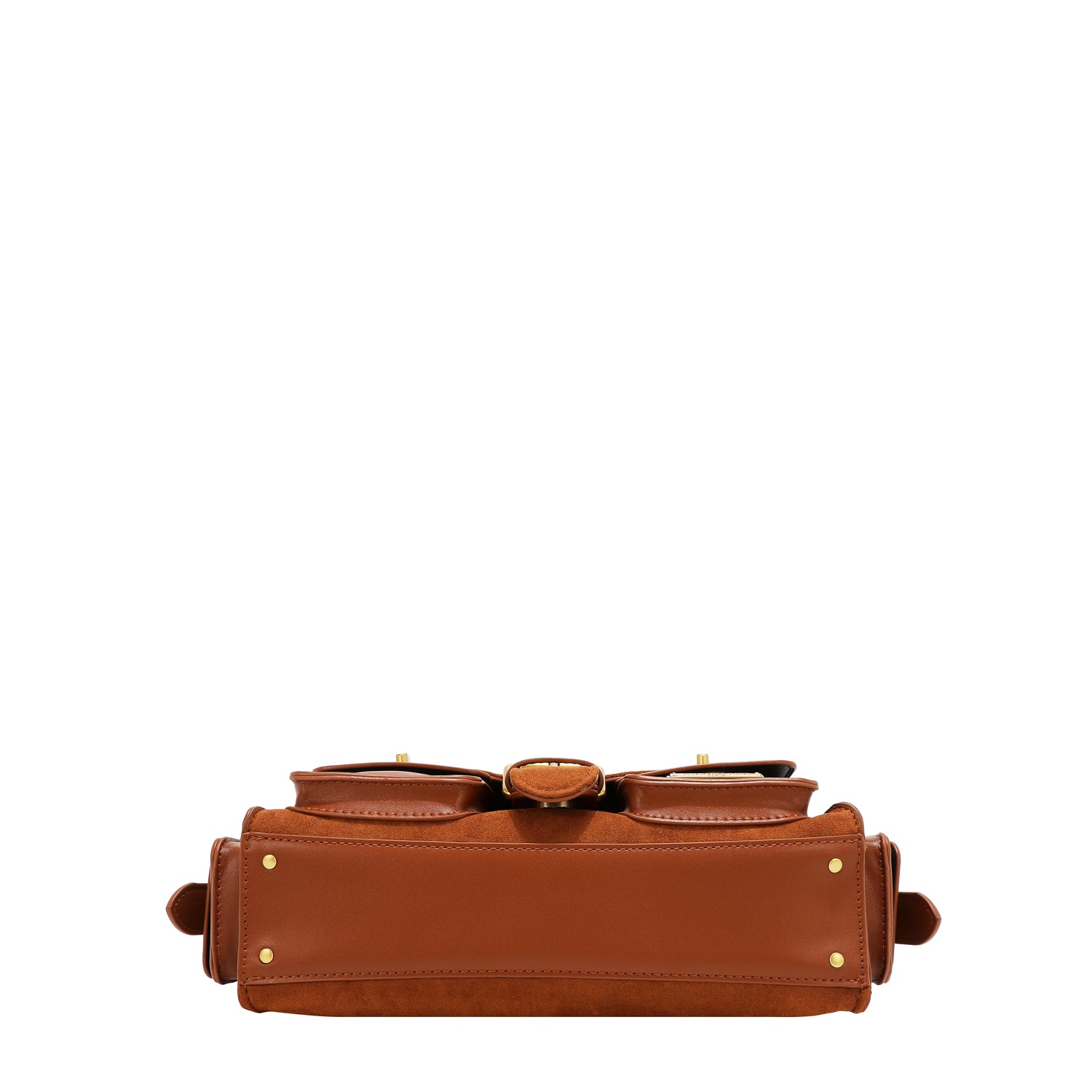 BOLSO DE MANO CON DISEÑO FLORAL (MARRON)