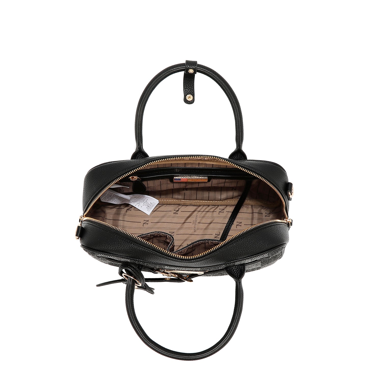 BOLSO BOSTON CHIC CON CUADROS (MARRON)