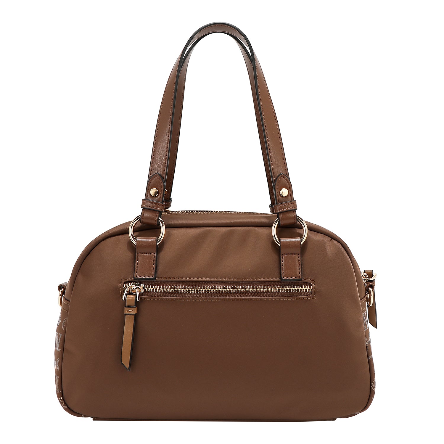 BOSTON BAG WITH MONOGRAM LOGO (BROWN)