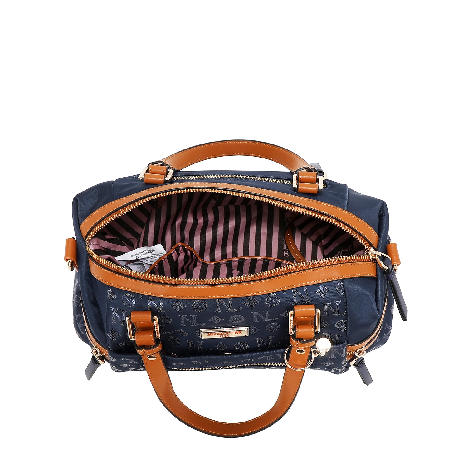 SATCHEL BAG WITH MONOGRAM LOGO (CAMEL)