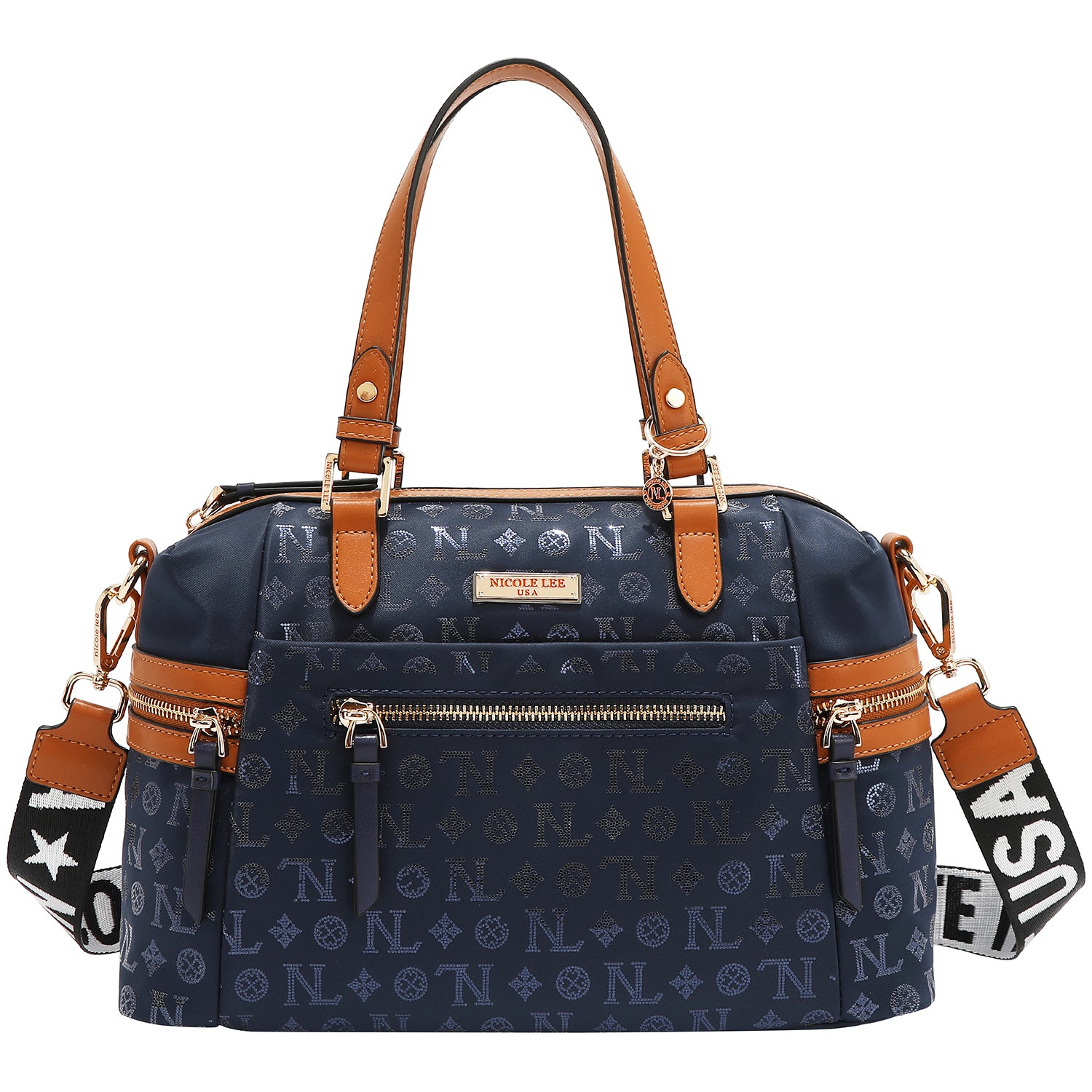 BORSA A BORSA CON LOGO MONOGRAMMA (BLU)